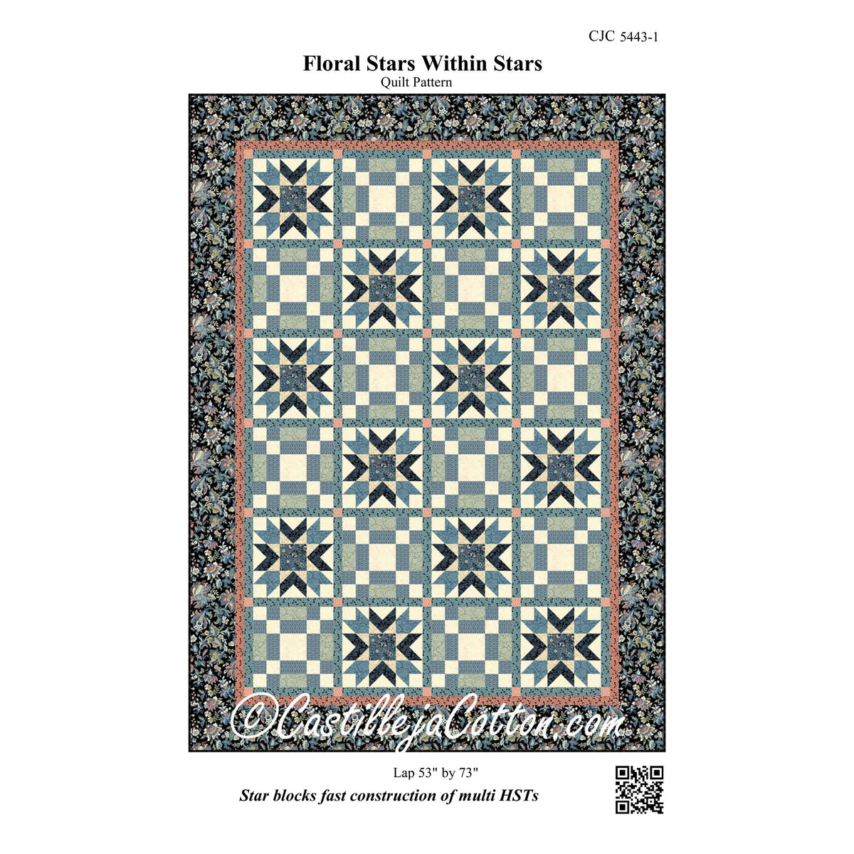 Floral Stars Within Stars Quilt Pattern CJC-54431 - Paper Pattern