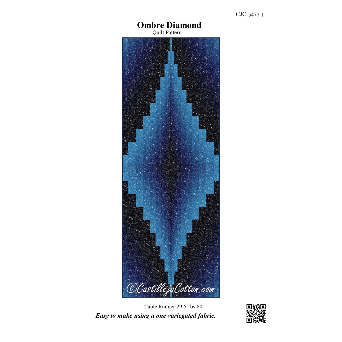 Ombre Diamond Table Runner Pattern CJC-54771 - Paper Pattern