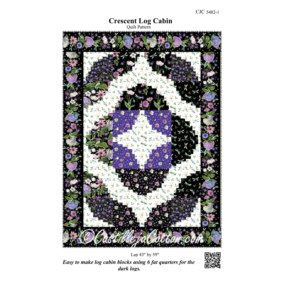 Crescent Log Cabin Quilt CJC-54821e - Downloadable Pattern