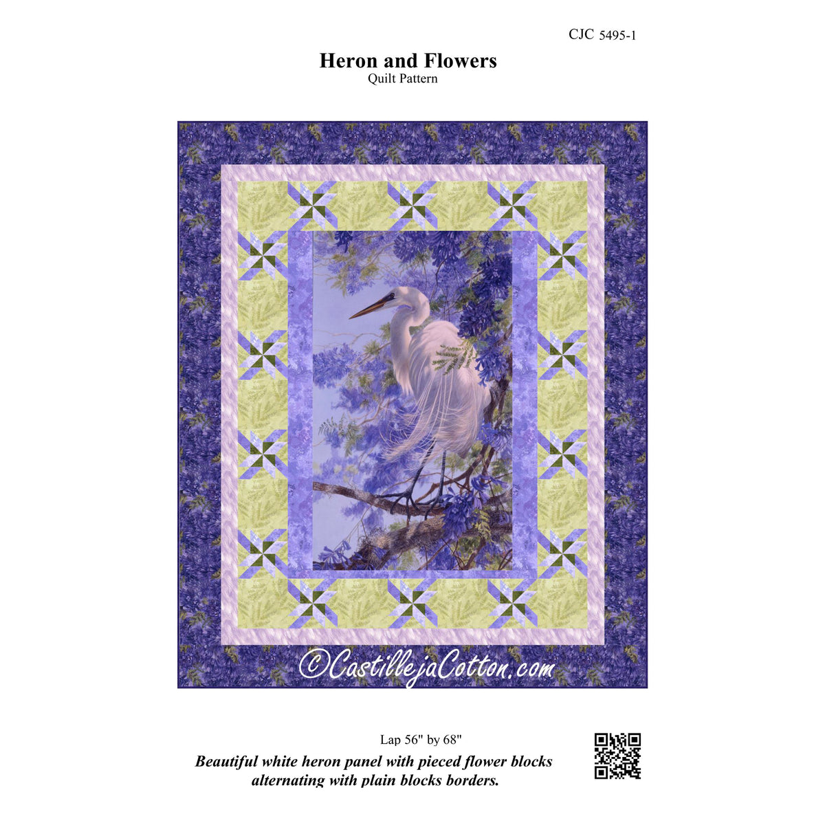 Heron and Flowers Quilt Pattern CJC-54951 - Paper Pattern