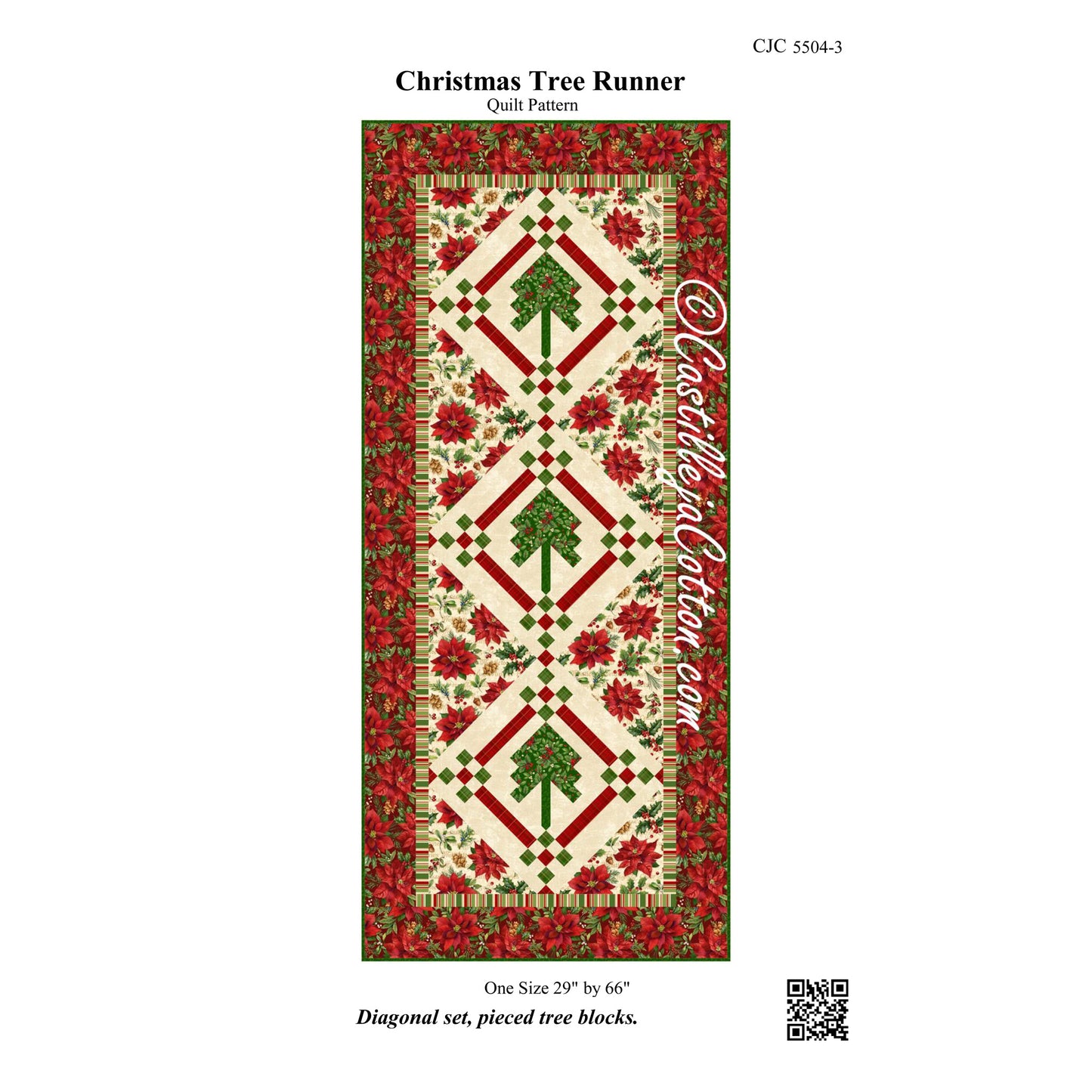 Christmas Tree Runner Pattern CJC-55043 - Paper Pattern
