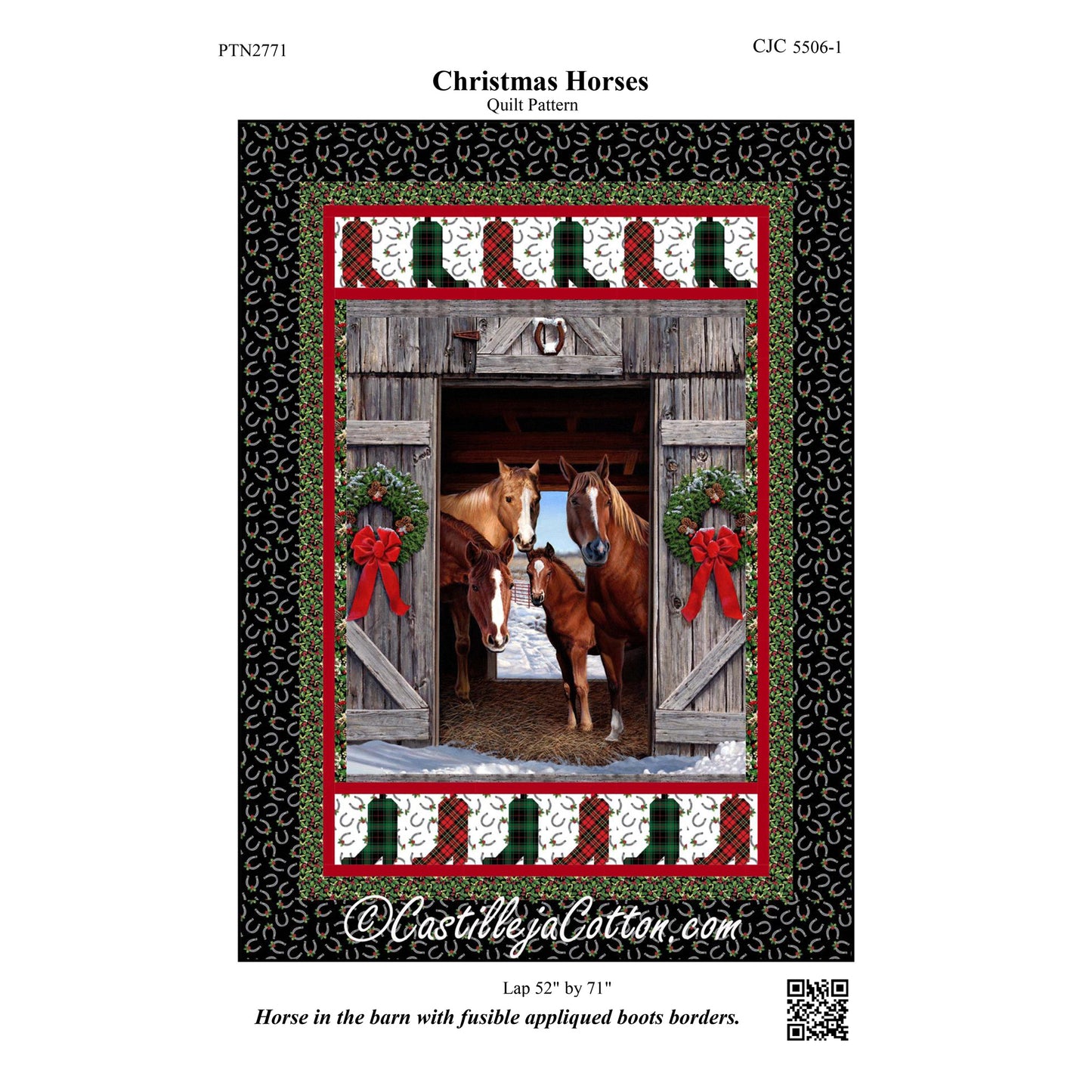 Christmas Horses Quilt CJC-55061e - Downloadable Pattern