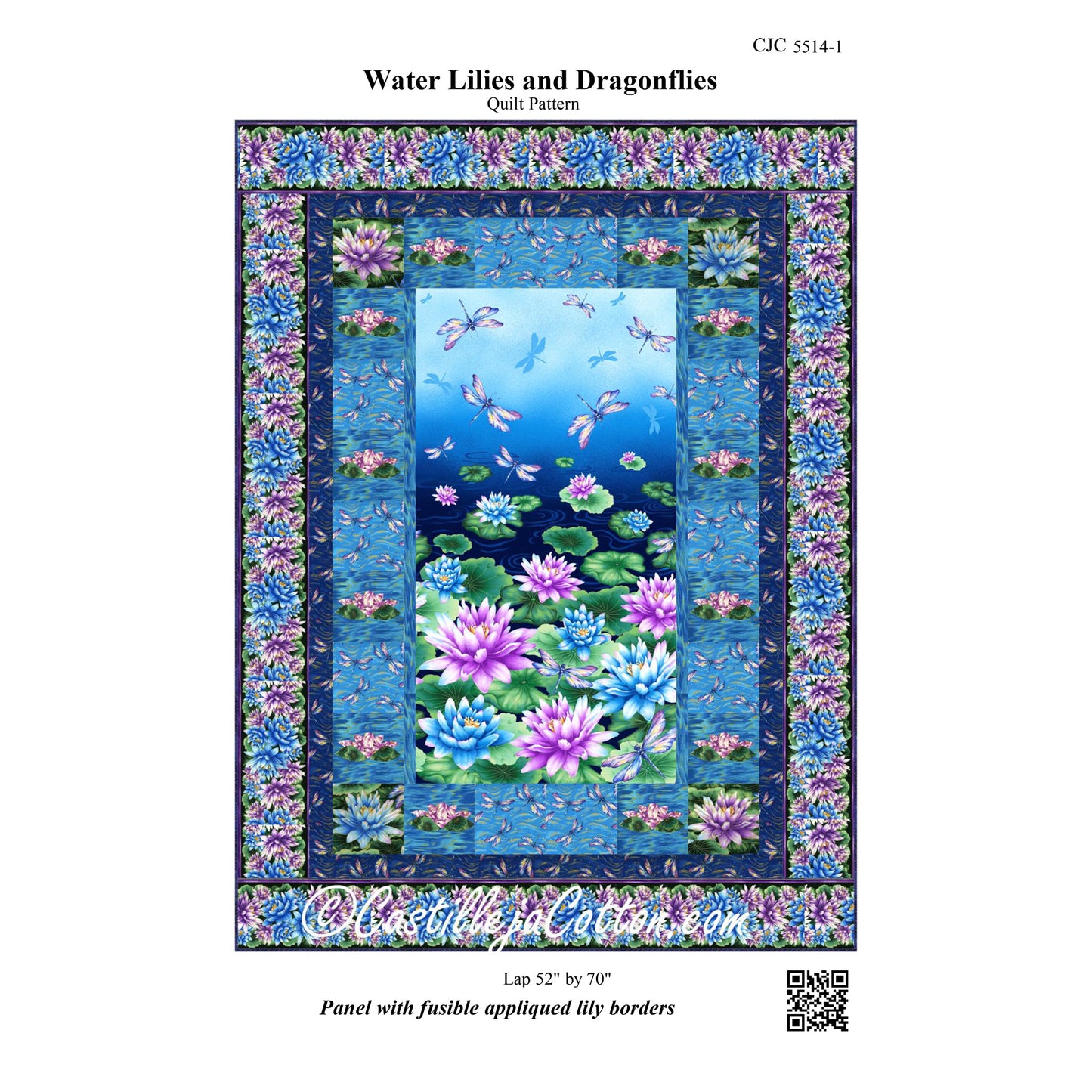 Water Lilies and Dragonflies Quilt CJC-55141e - Downloadable Pattern