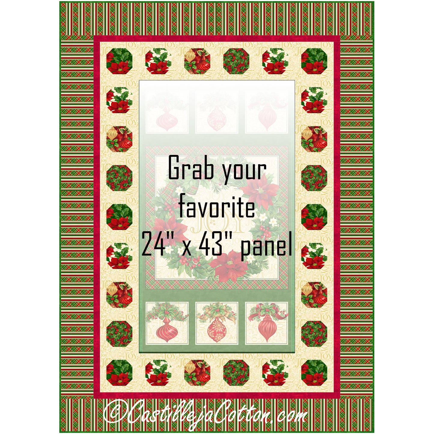 Ornaments and Wreath Quilt CJC-55232e - Downloadable Pattern