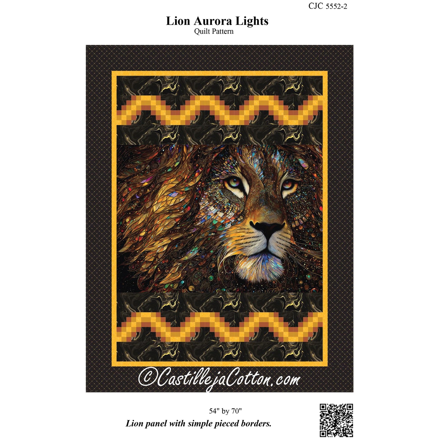 Cover image of pattern for Lion Aurora Lights Quilt.
