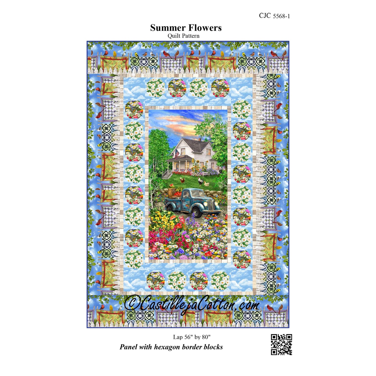 Summer Flowers Quilt Pattern CJC-55681 - Paper Pattern