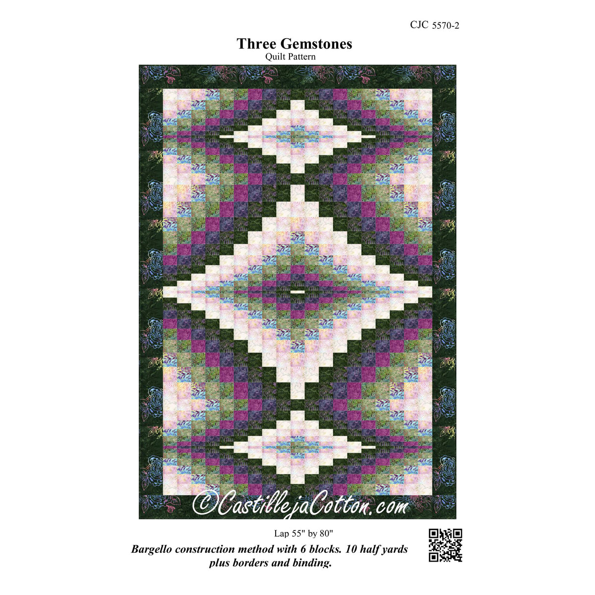 Three Gemstones Quilt Pattern CJC-55702 - Paper Pattern
