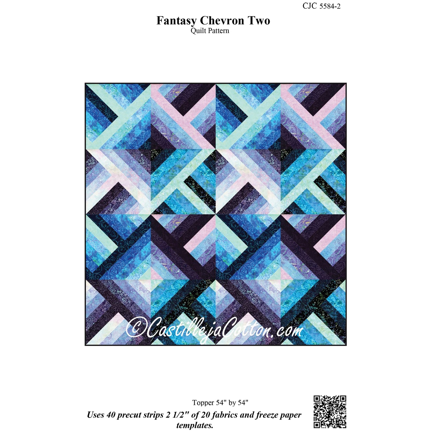 Cover image of pattern for Fantasy Chevron Two Quilt.