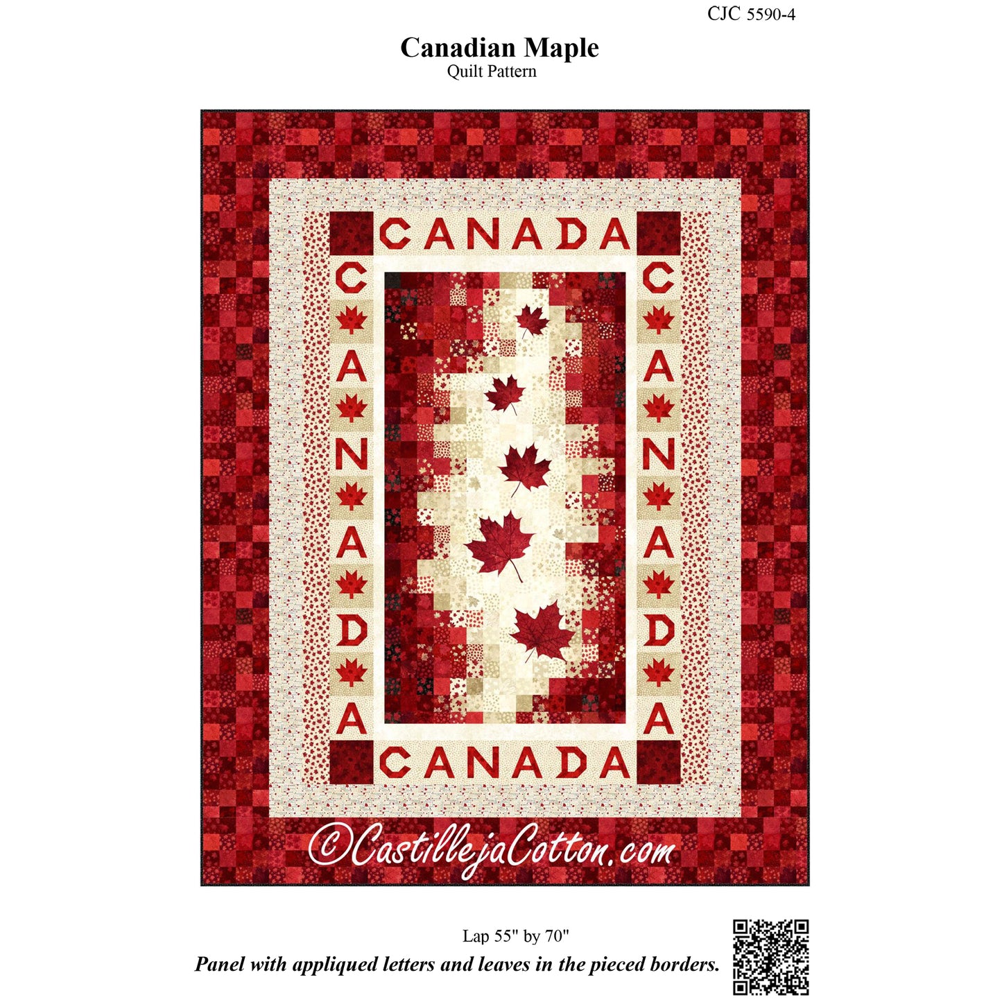 Cover image of pattern for Canadian Maple quilt.