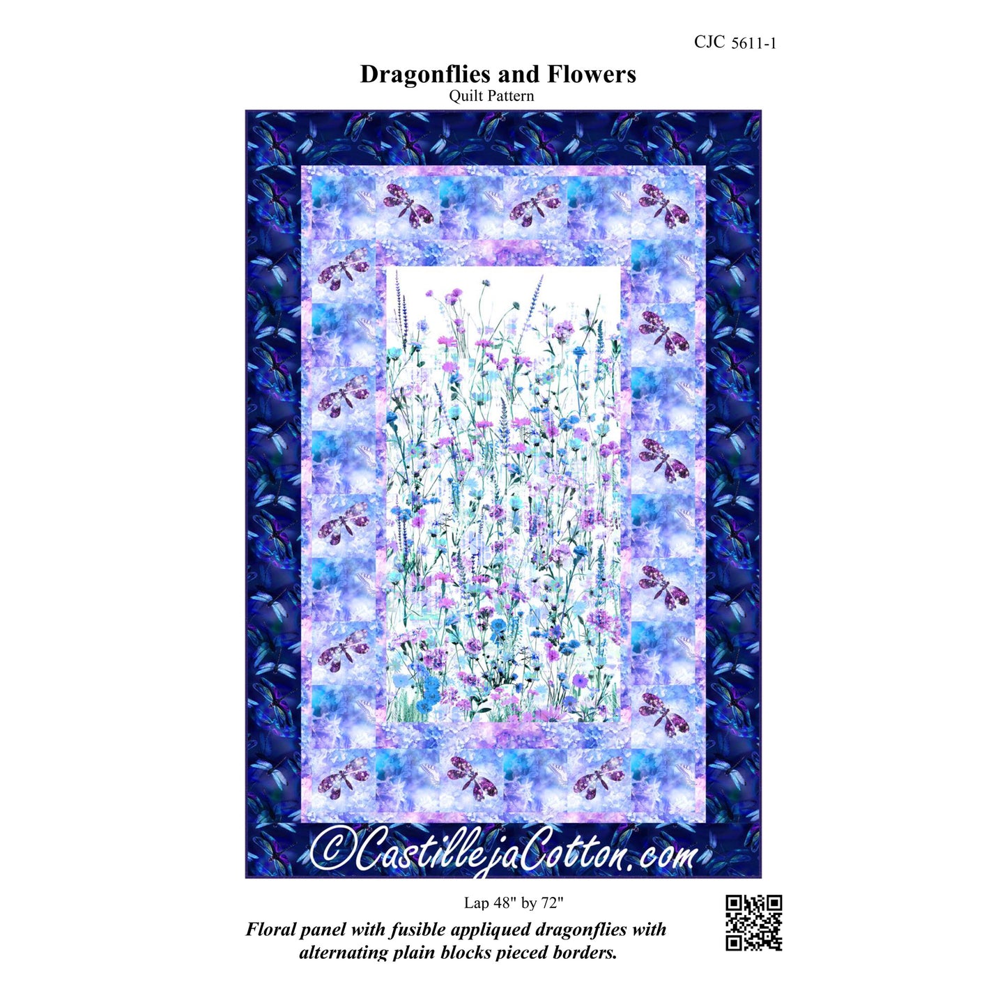 Dragonflies and Flowers Quilt Pattern CJC-56111 - Paper Pattern