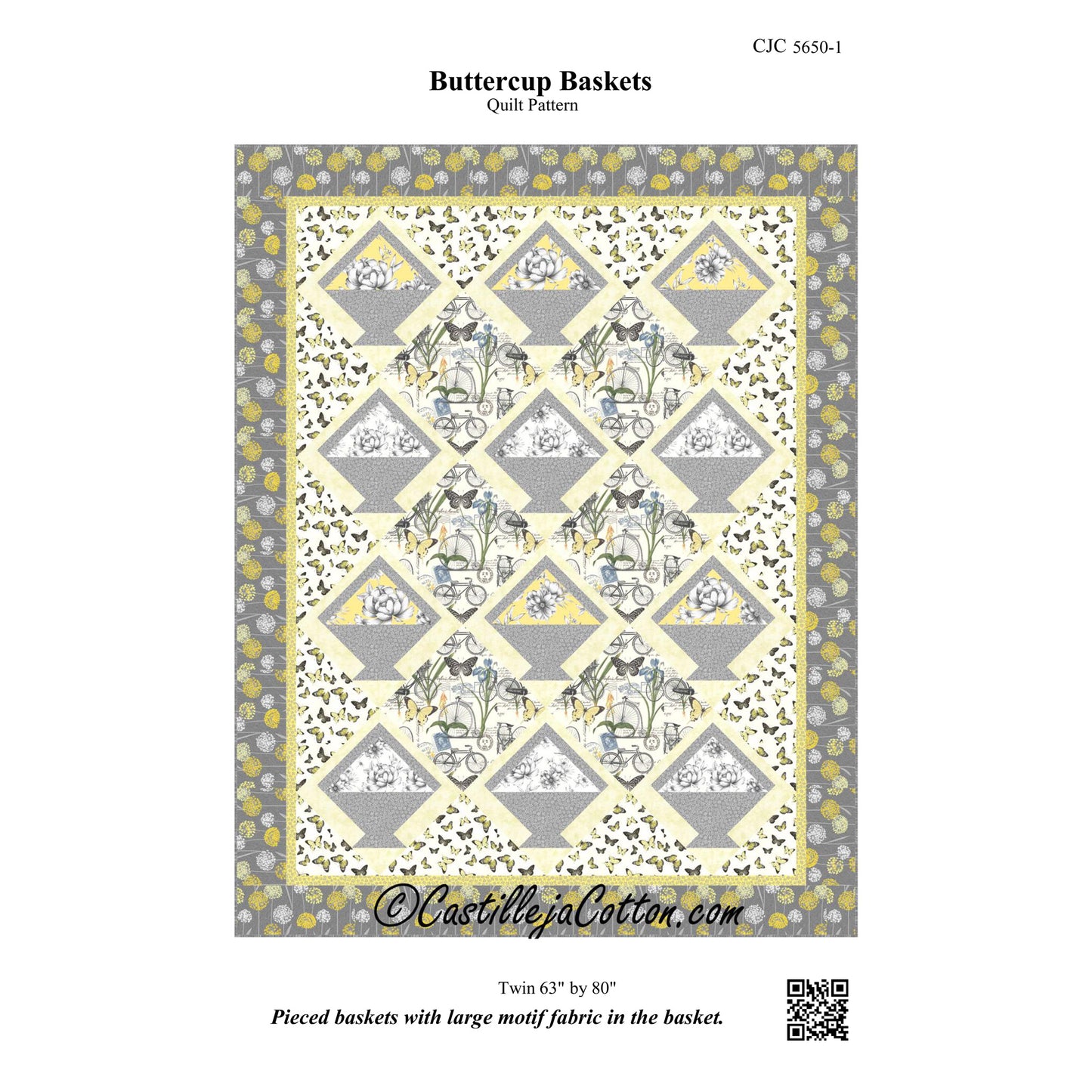 Buttercup Baskets Quilt CJC-56501e - Downloadable Pattern