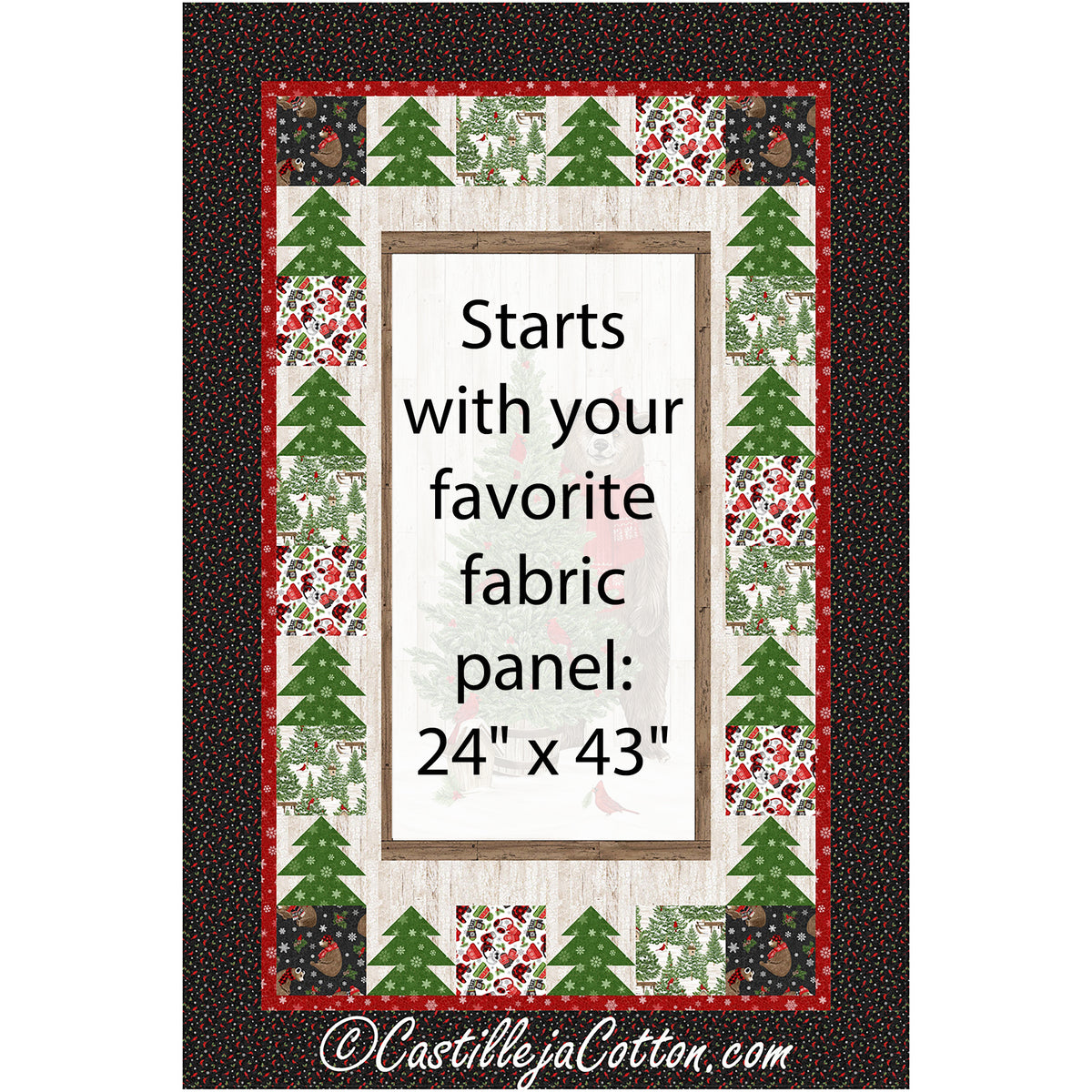 Christmas Tree and Bear Quilt Pattern CJC-56656 - Paper Pattern