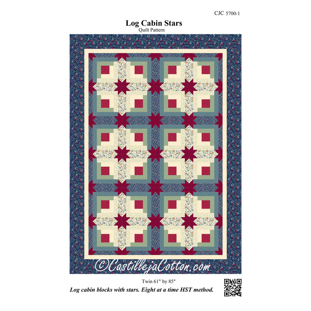 Log Cabin Stars Quilt CJC-57001e - Downloadable Pattern