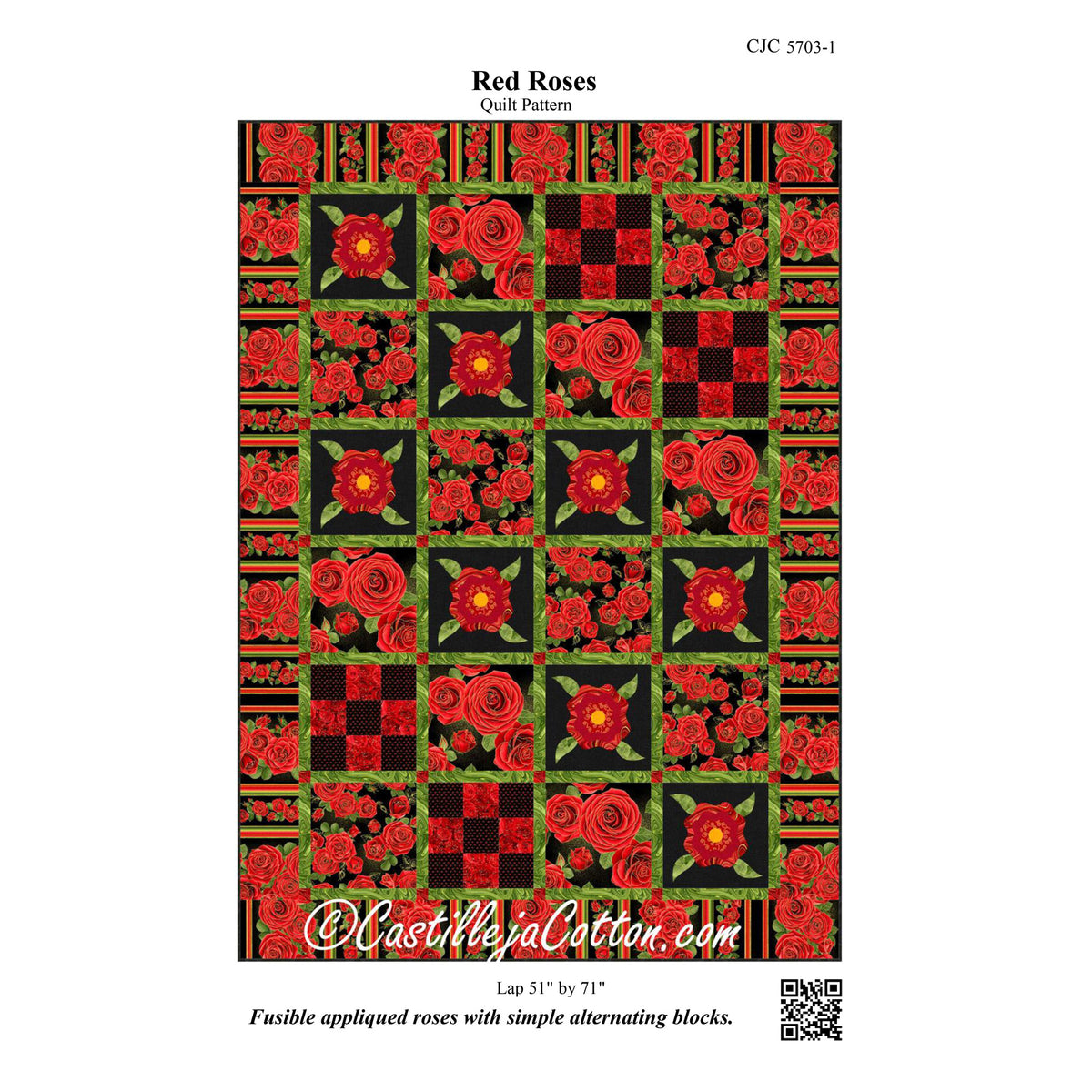 Red Roses Quilt CJC-57031e - Downloadable Pattern