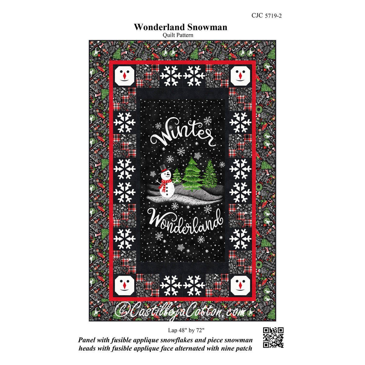Wonderland Snowman Quilt CJC-57192e - Downloadable Pattern