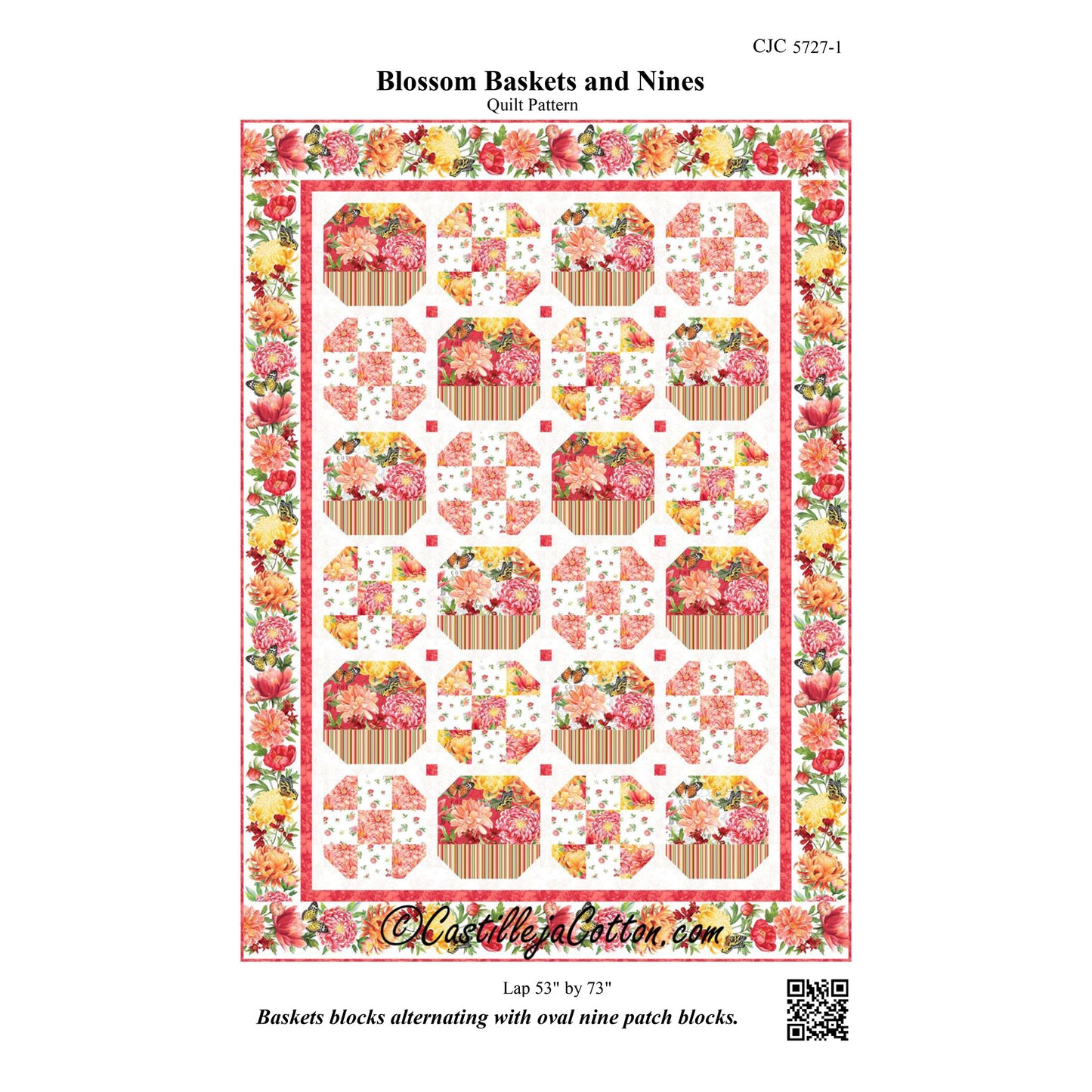 Blossom Baskets and Nines Quilt CJC-57271e - Downloadable Pattern