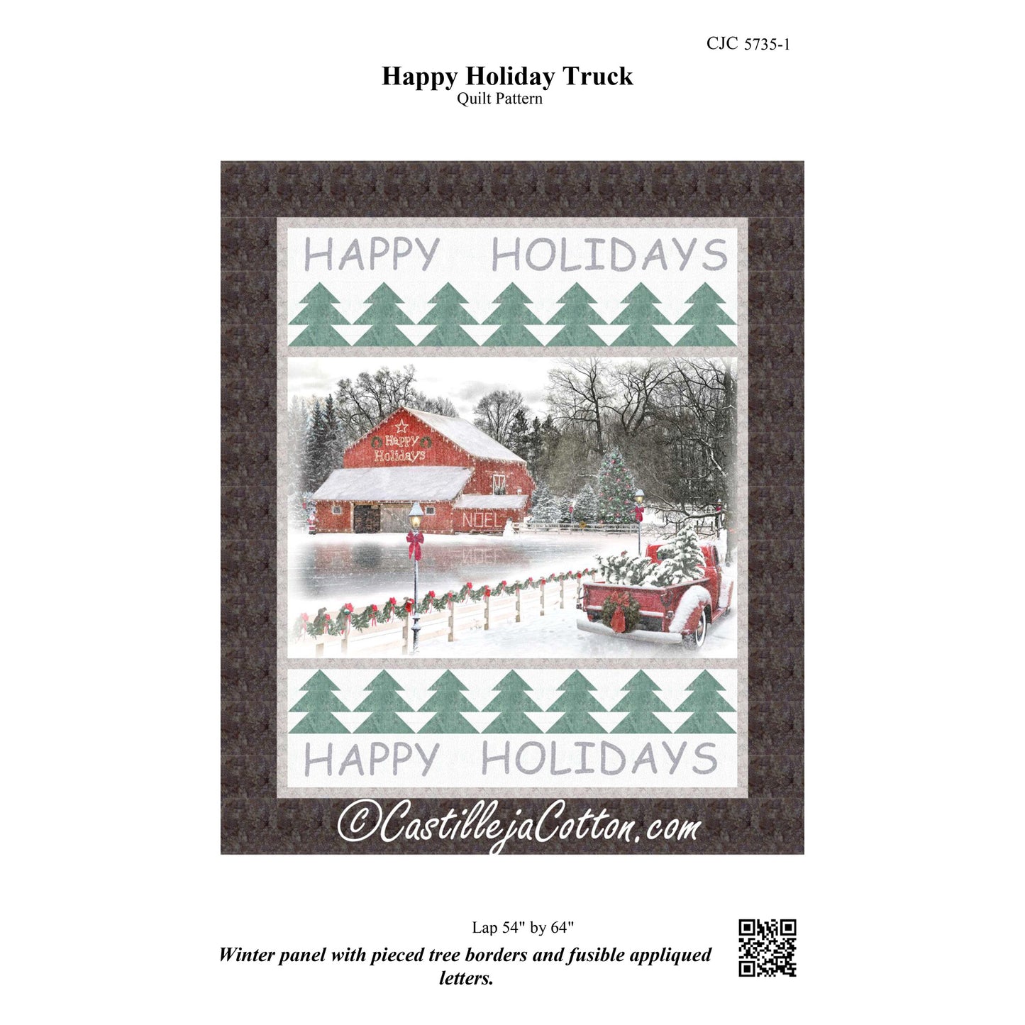 Happy Holiday Truck Quilt CJC-57351e - Downloadable Pattern