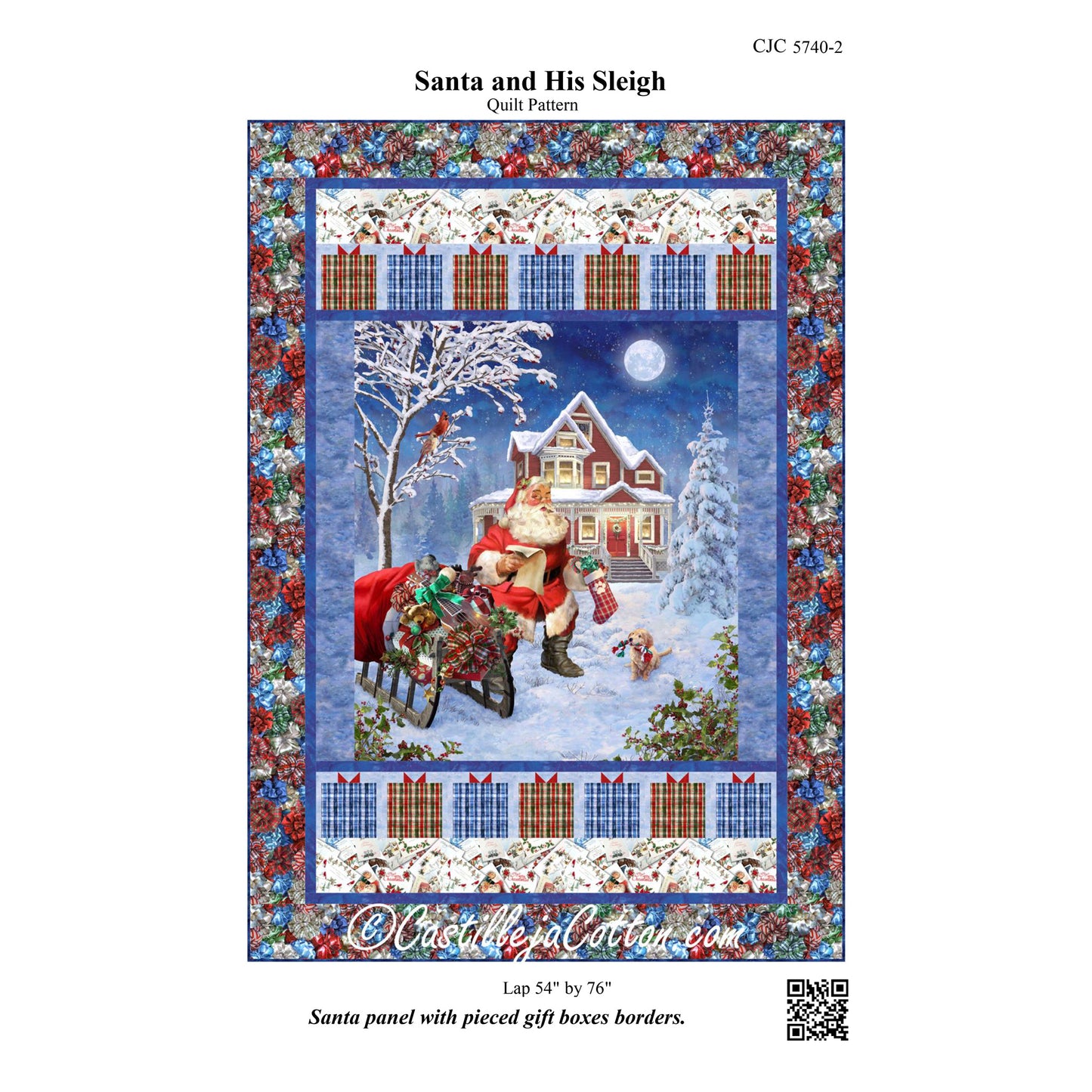 Santa and His Sleigh Quilt Pattern CJC-57402 - Paper Pattern