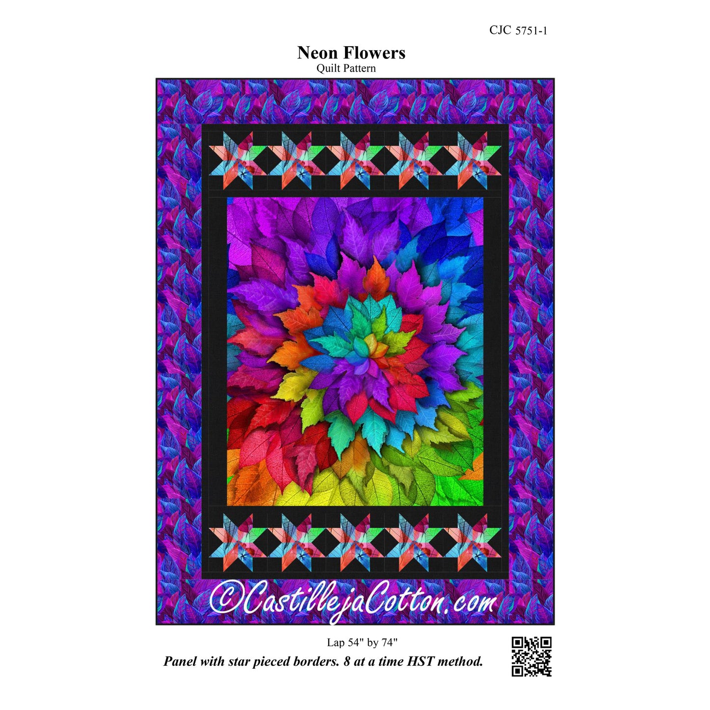 Neon Flowers Quilt Pattern CJC-57511 - Paper Pattern