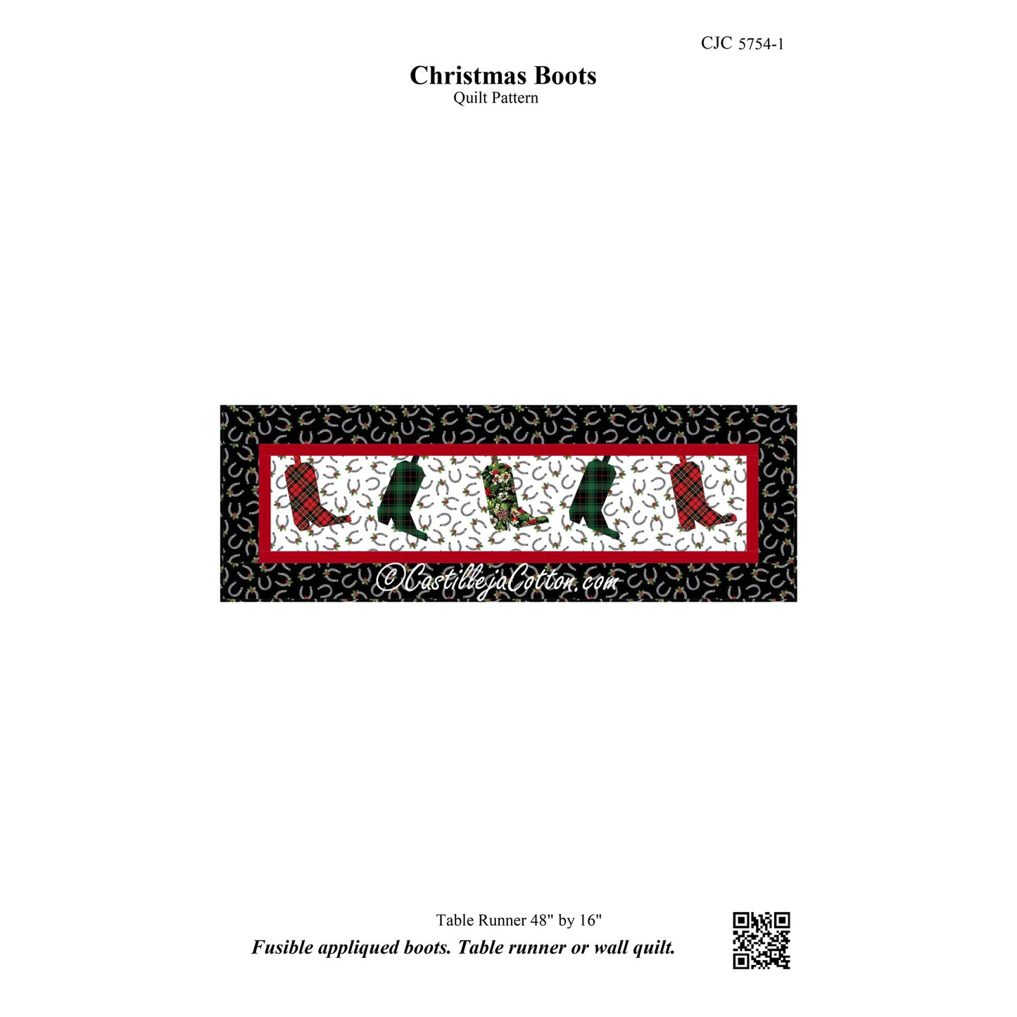 Christmas Boots Table Runner CJC-57541e - Downloadable Pattern