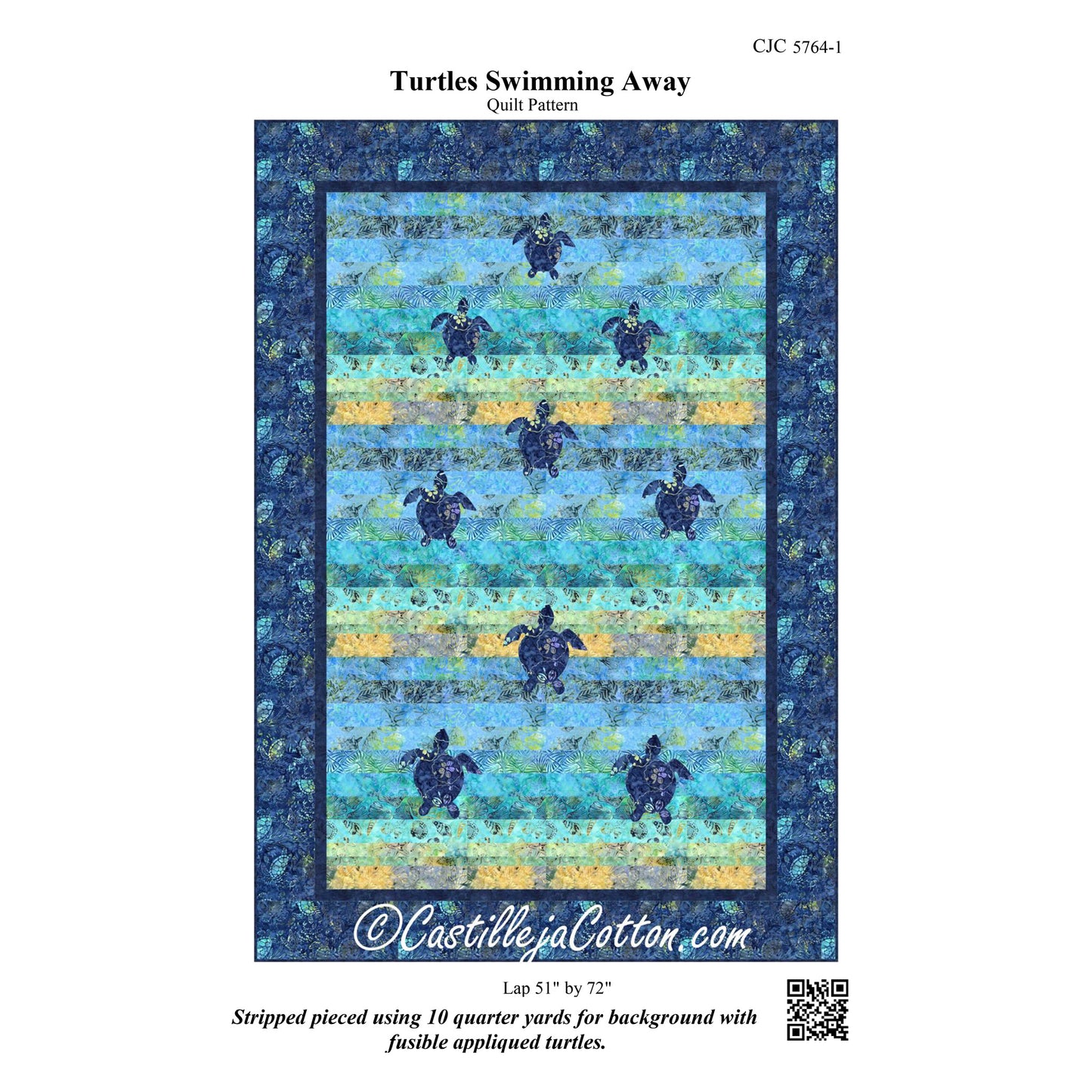 Turtles Swimming Away Quilt Pattern CJC-57641 - Paper Pattern