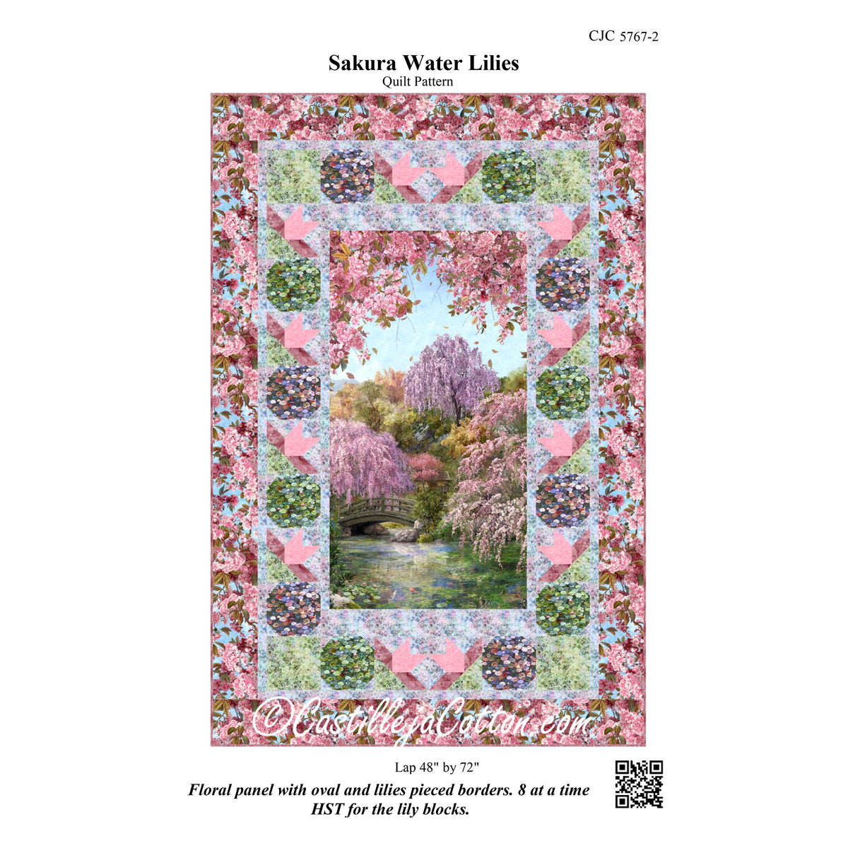 Sakura Water Lilies Quilt Pattern CJC-57672 - Paper Pattern