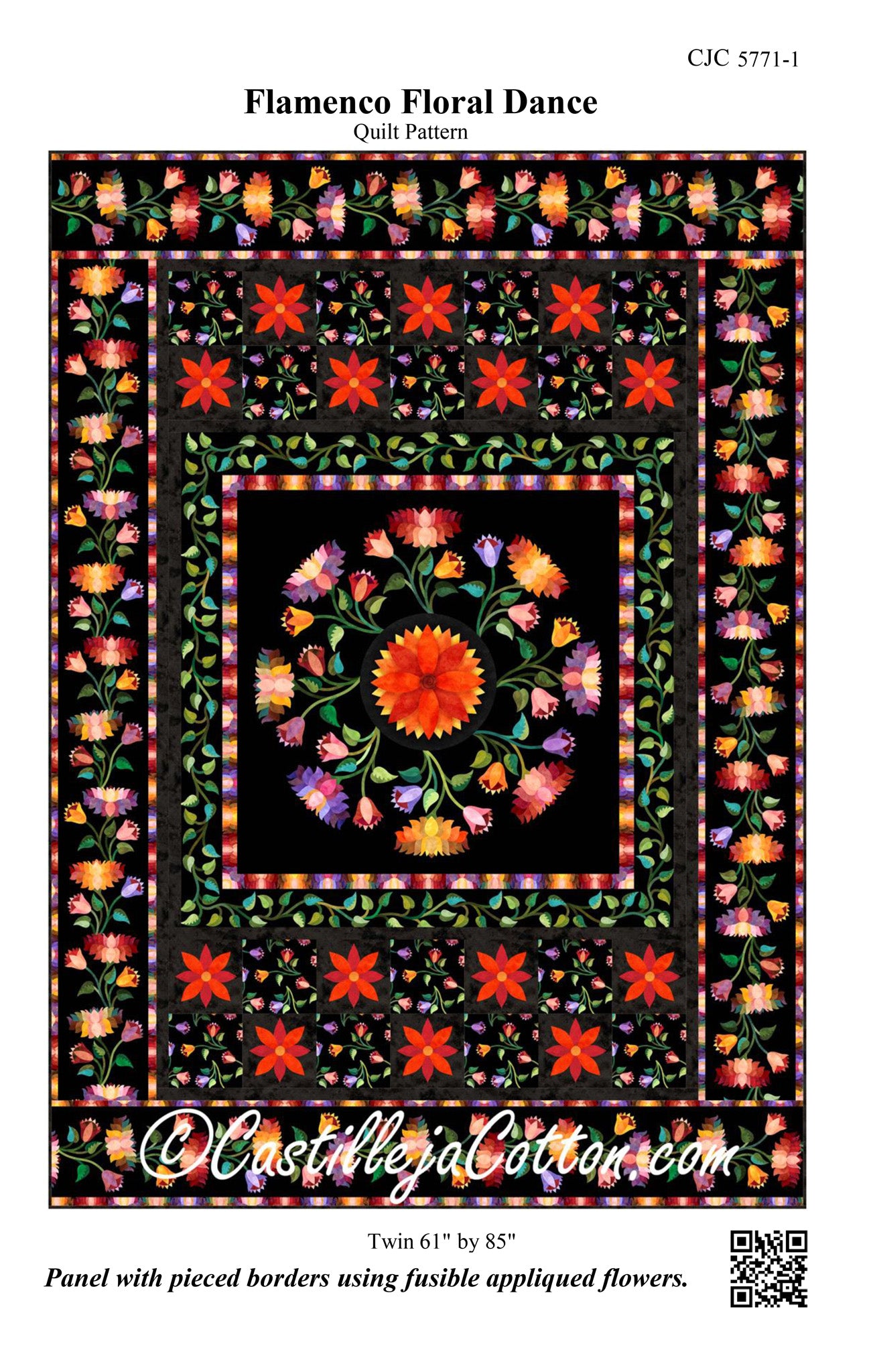Flamenco Floral Dance Quilt Pattern CJC-57711 - Paper Pattern
