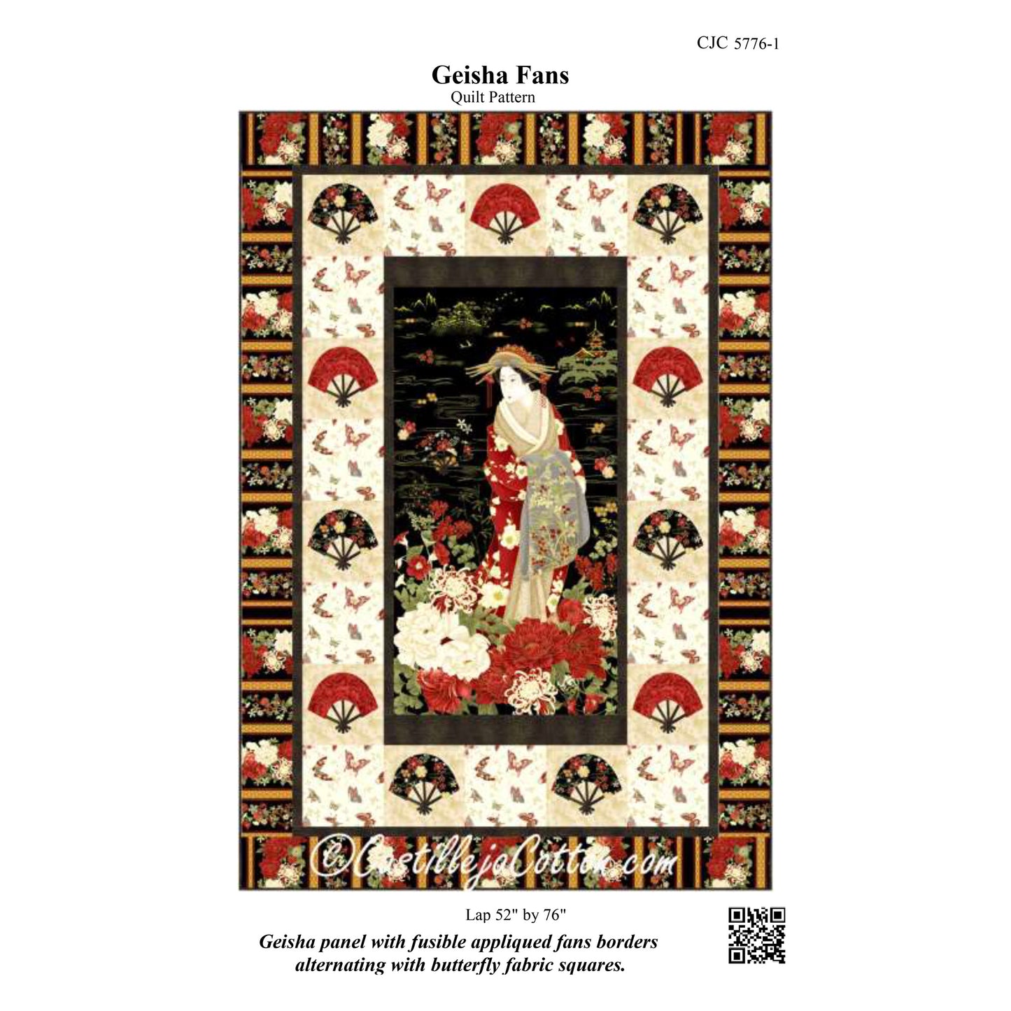 Geisha Fans Quilt Pattern CJC-57761 - Paper Pattern