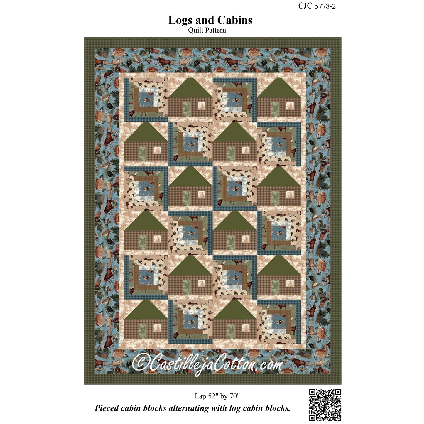 Cover image of pattern for Logs and Cabins quilt.