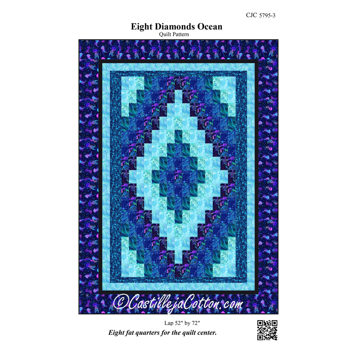 Eight Diamonds Ocean Quilt Pattern CJC-57953 - Paper Pattern