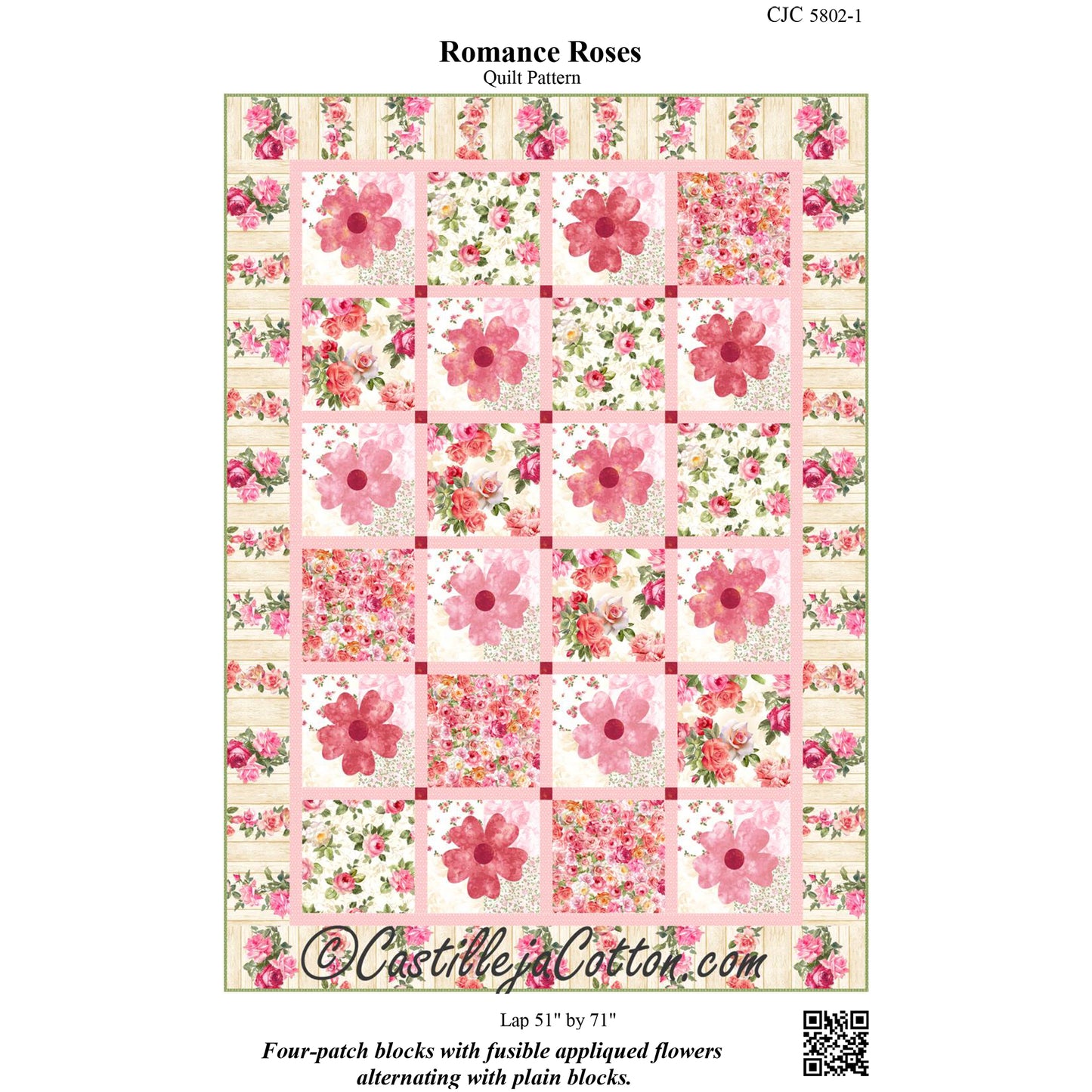 Romance Roses Quilt CJC-58021e - Downloadable Pattern