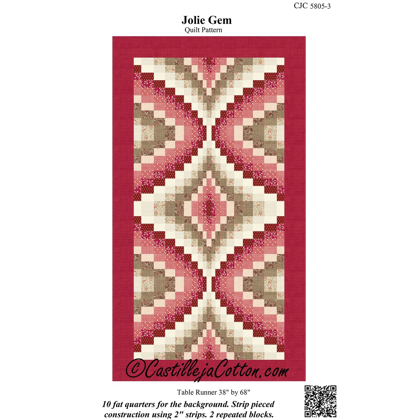 Jolie Gem Table Runner CJC-58053e - Downloadable Pattern