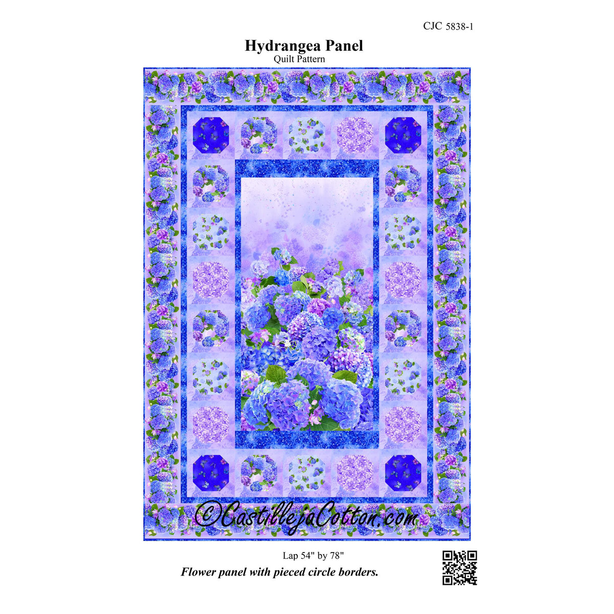 Hydrangea Panel Quilt CJC-58381e - Downloadable Pattern