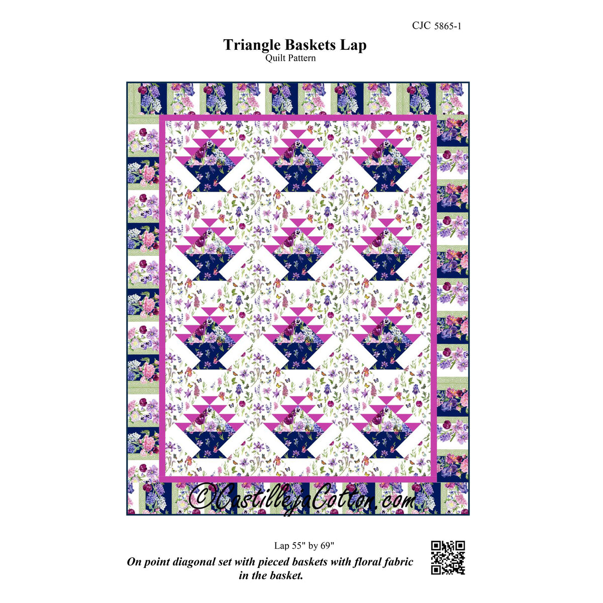 Triangle Baskets Lap Quilt CJC-58651e - Downloadable Pattern