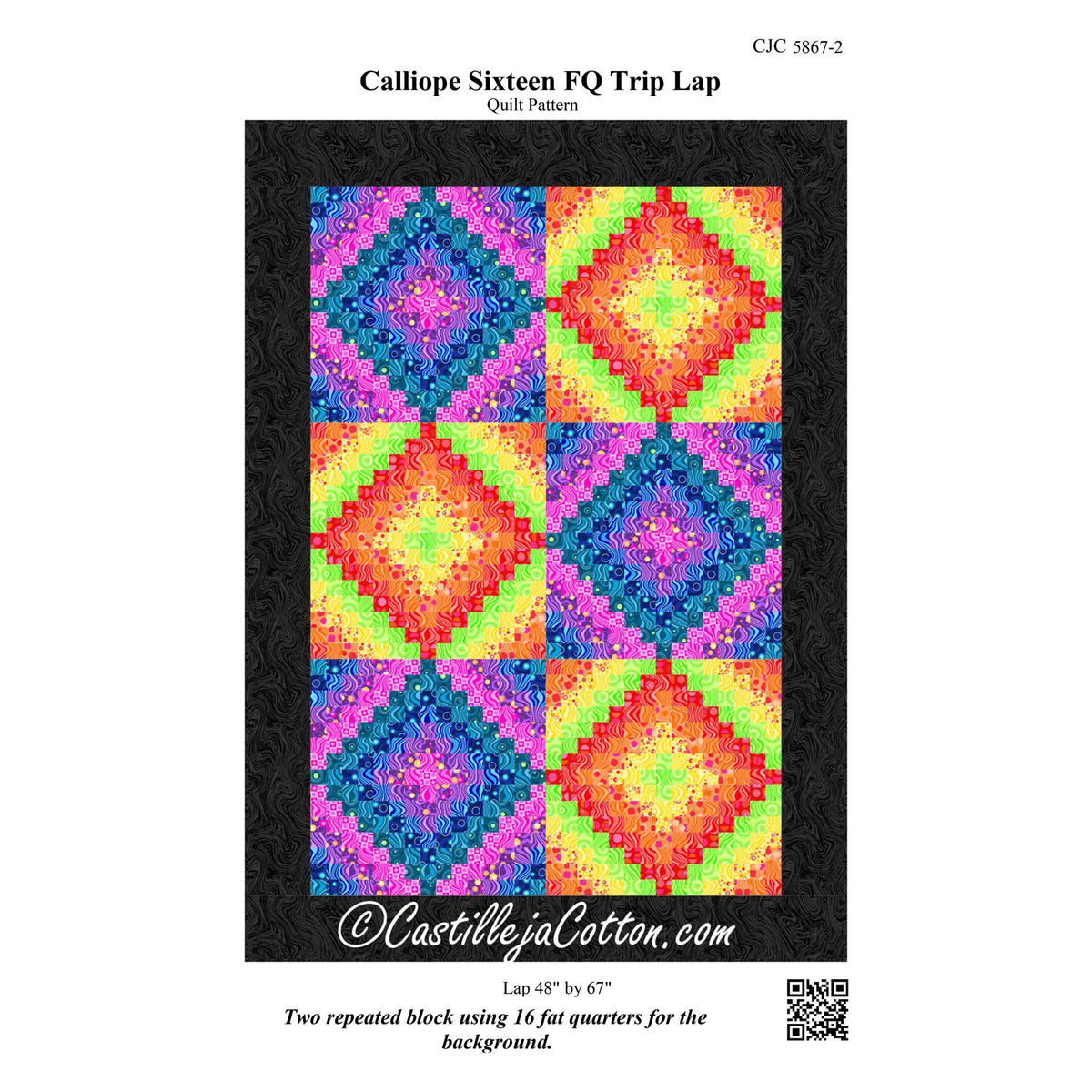 Calliope Sixteen FQ Trip Quilt CJC-58672e - Downloadable Pattern