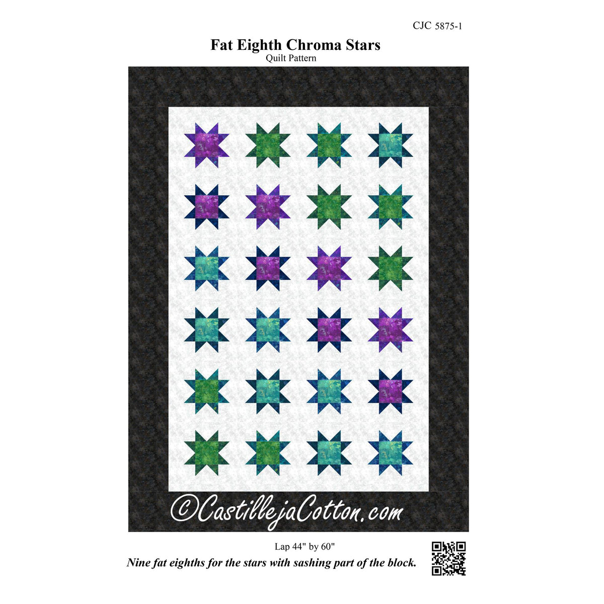 Fat Eighth Chroma Stars Quilt Pattern CJC-58751 - Paper Pattern