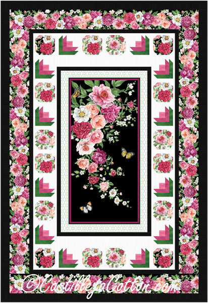 Blush Rose Flowers Quilt CJC-58821e - Downloadable Pattern