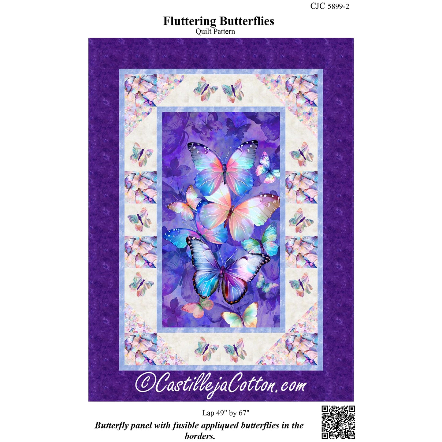 Cover image of pattern for Fluttering Butterflies Quilt.