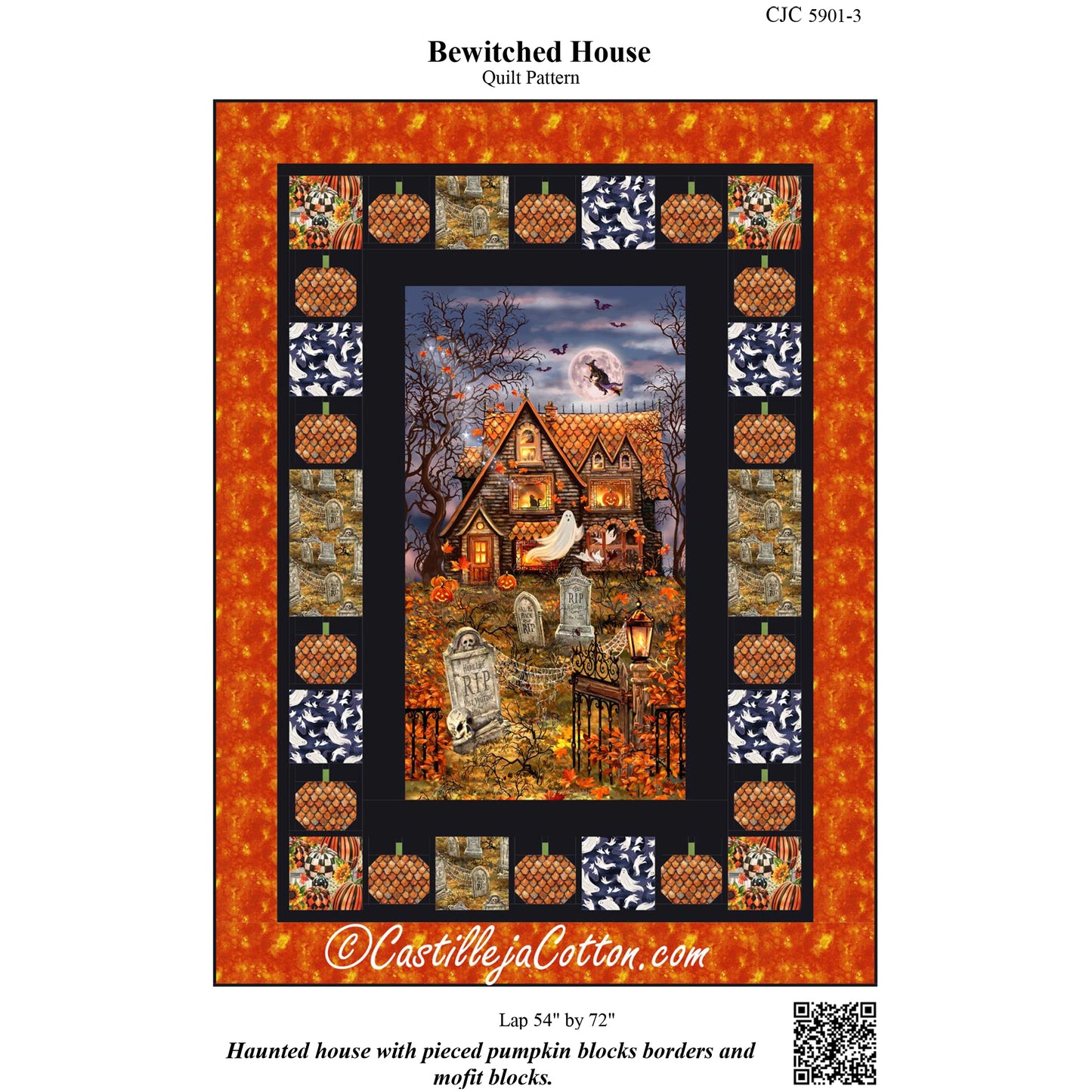 Cover image of pattern for Bewitched House Quilt.