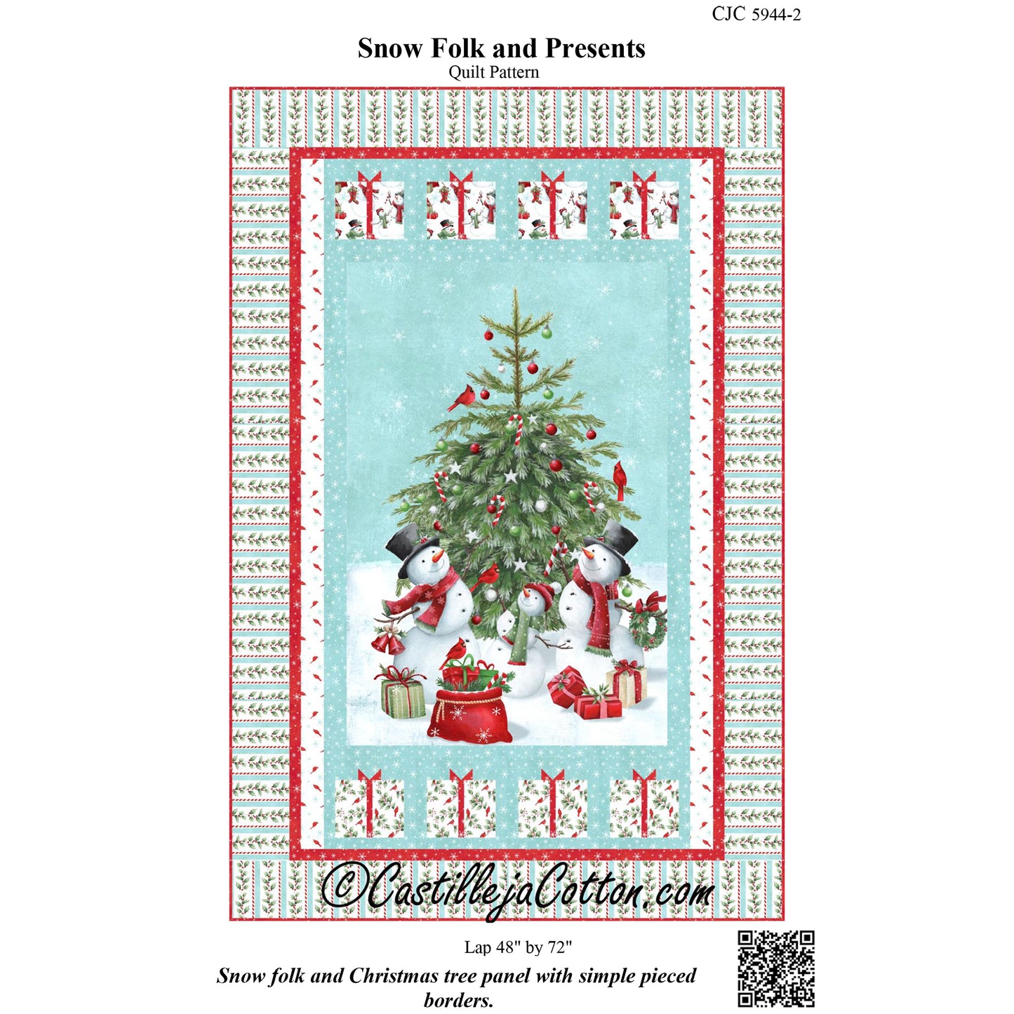 Cover image of pattern for Snow Folk and Presents quilt.
