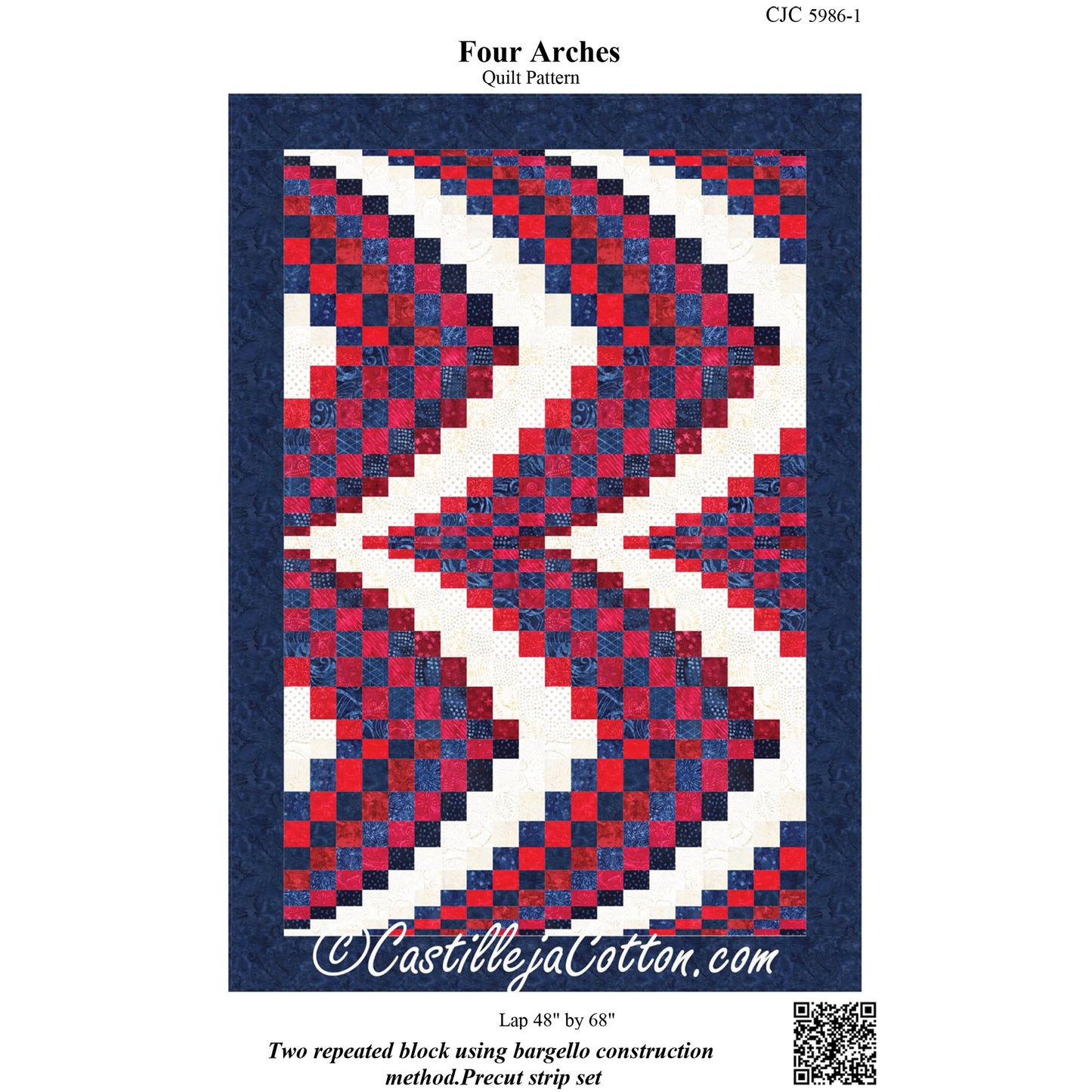 Quilt pattern for Four Arches Quilt.