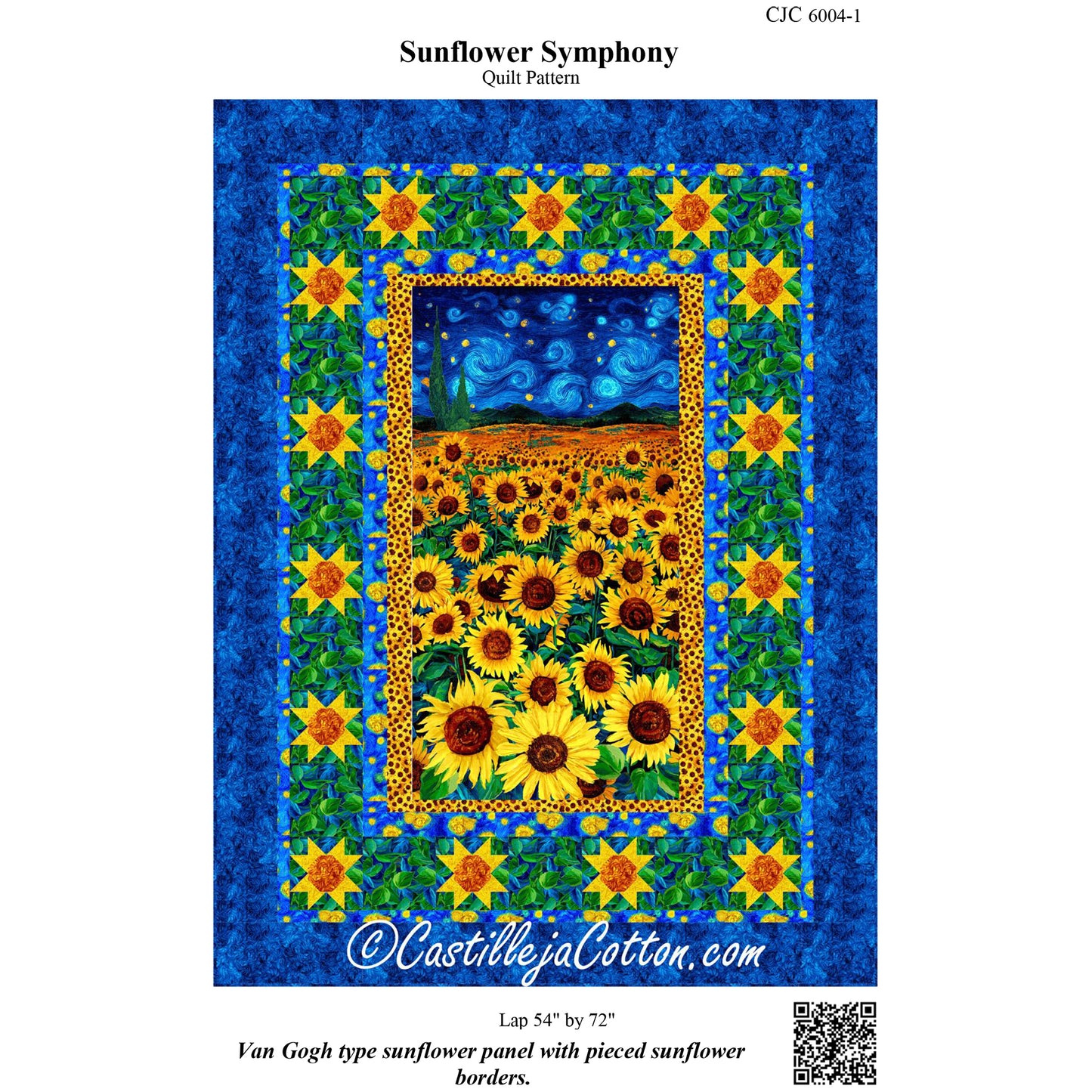 Cover image of pattern for Sunflower Symphony Quilt.