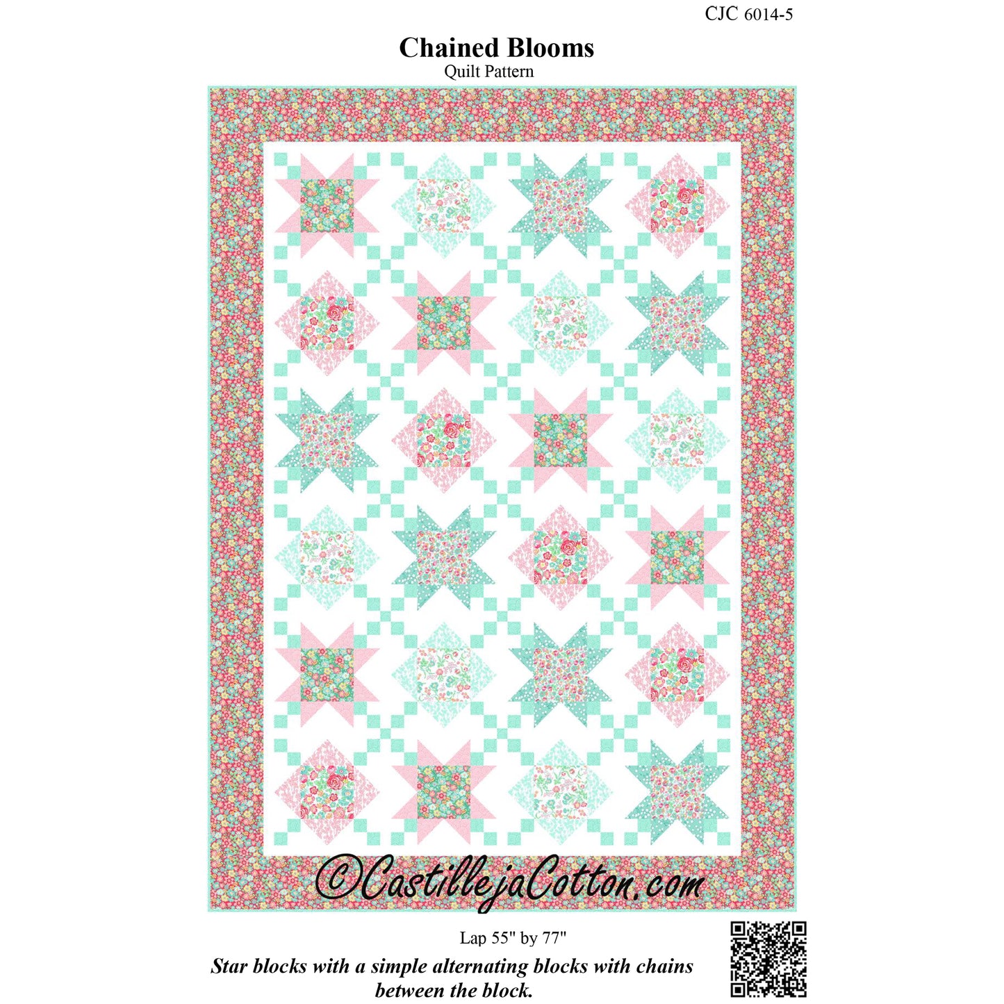 Cover image of pattern for Chained Blooms quilt.