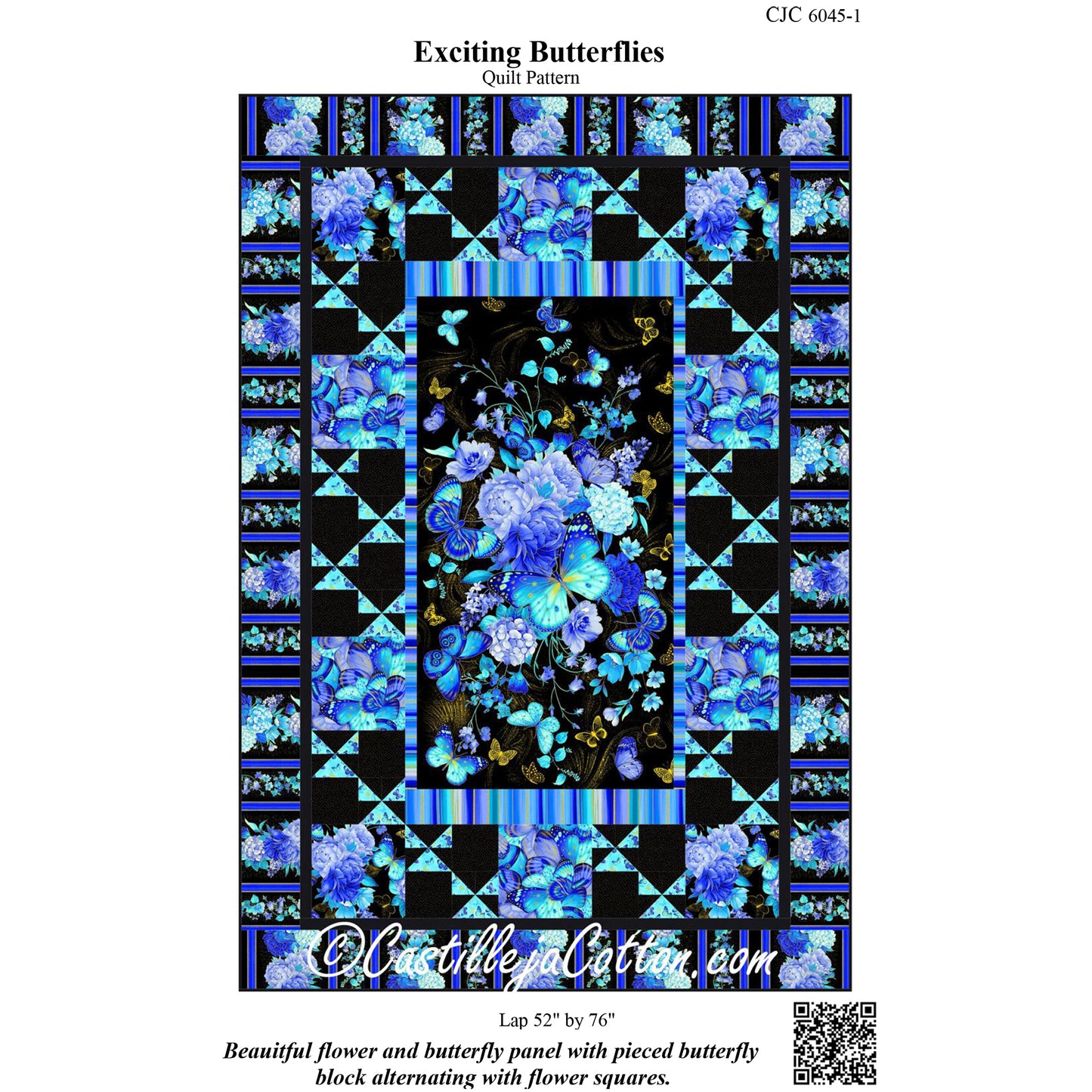 Cover image of pattern for Exciting Butterflies quilt.