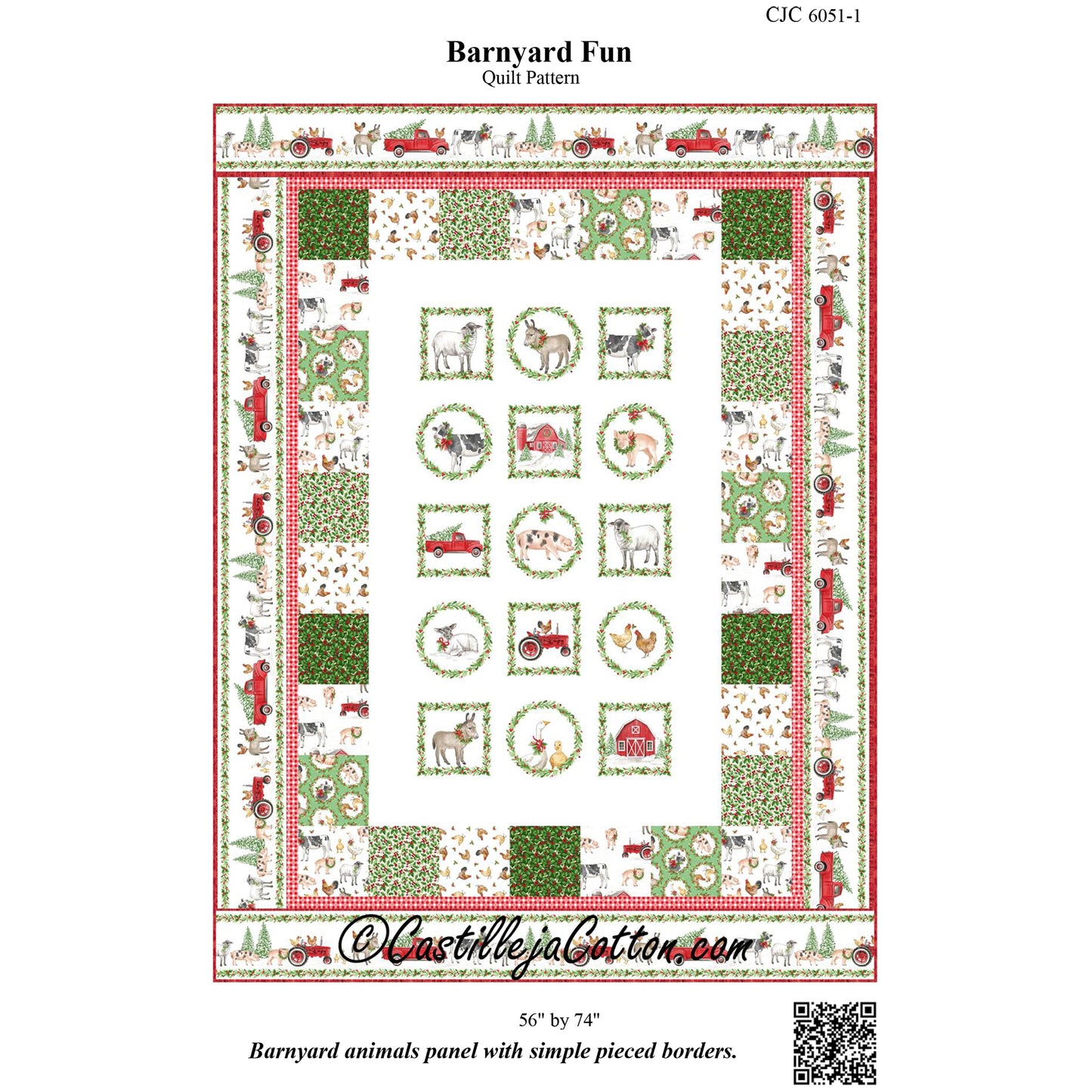 Cover image of pattern for Barnyard Fun quilt.