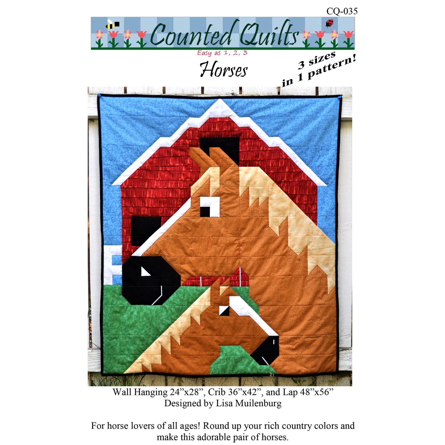 Horses Quilt Pattern CQ-035 - Paper Pattern