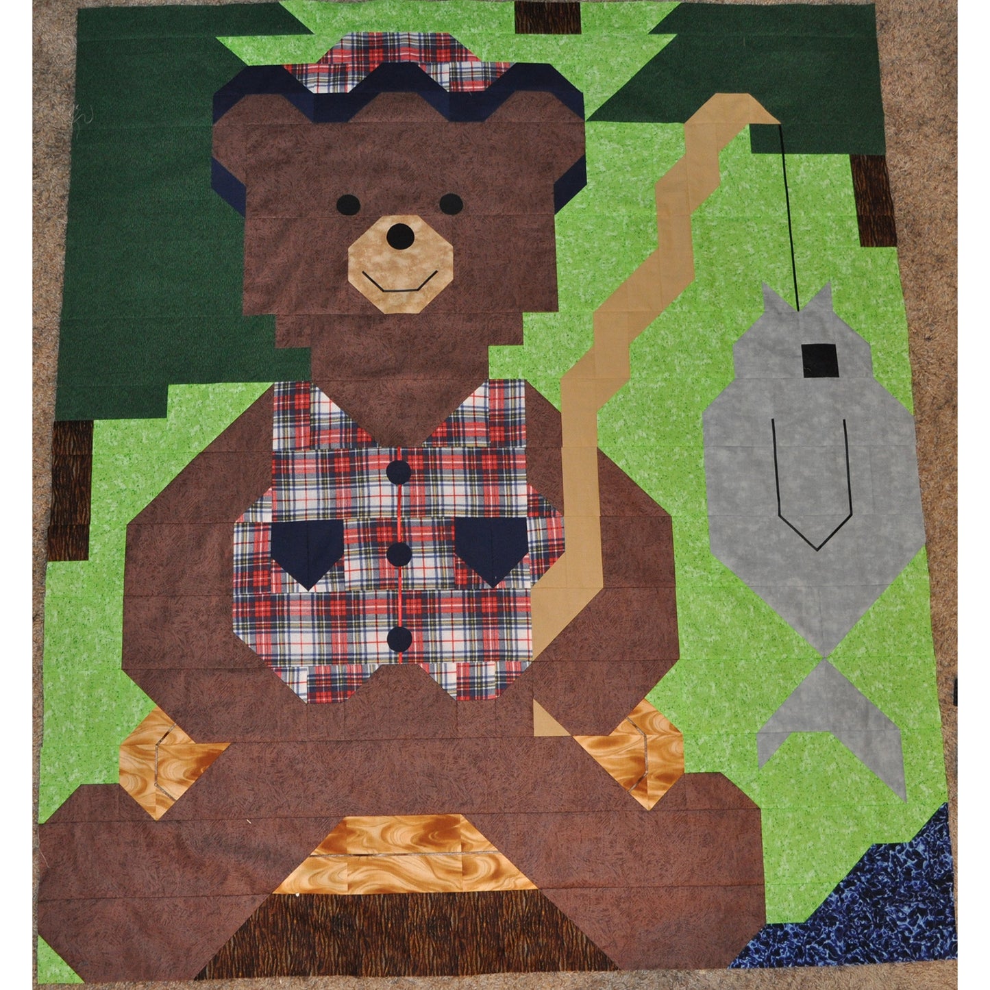 Fishing Bear Quilt Pattern CQ-054 - Paper Pattern