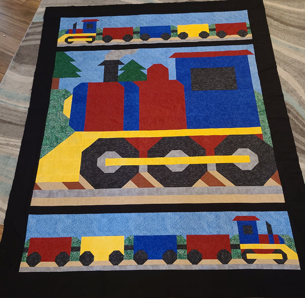 Train Twin Quilt CQ-209e - Downloadable Pattern