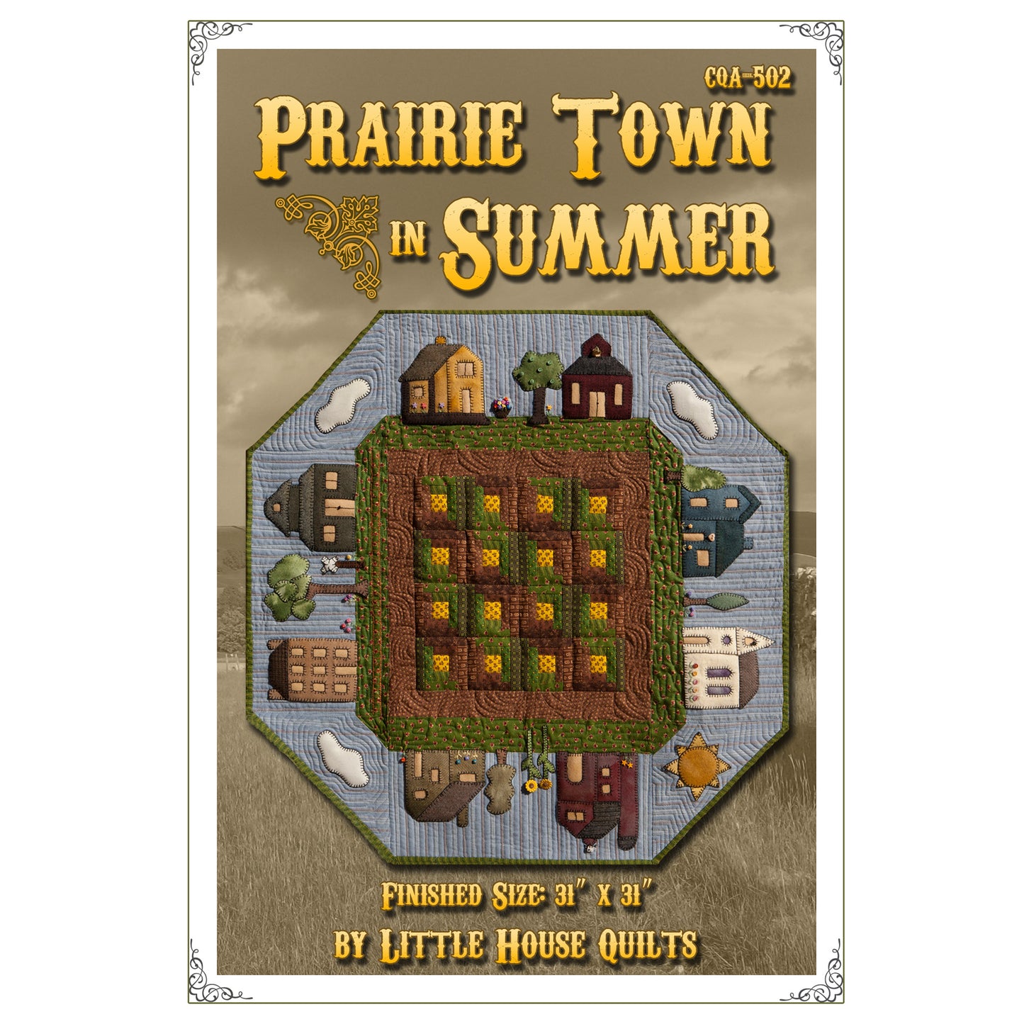 Prairie Town in Summer Table Topper CQA-502e - Downloadable Pattern