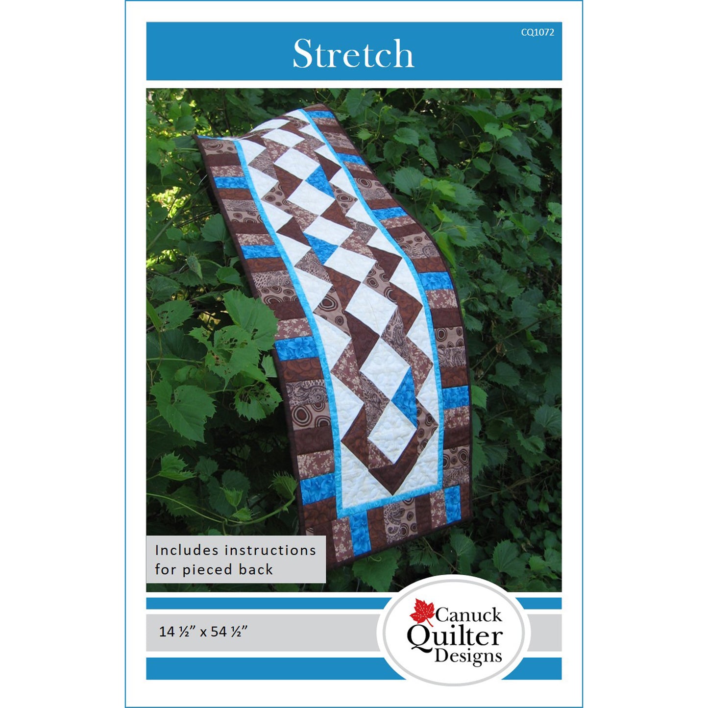 Image of the cover for the Stretch table runner pattern.